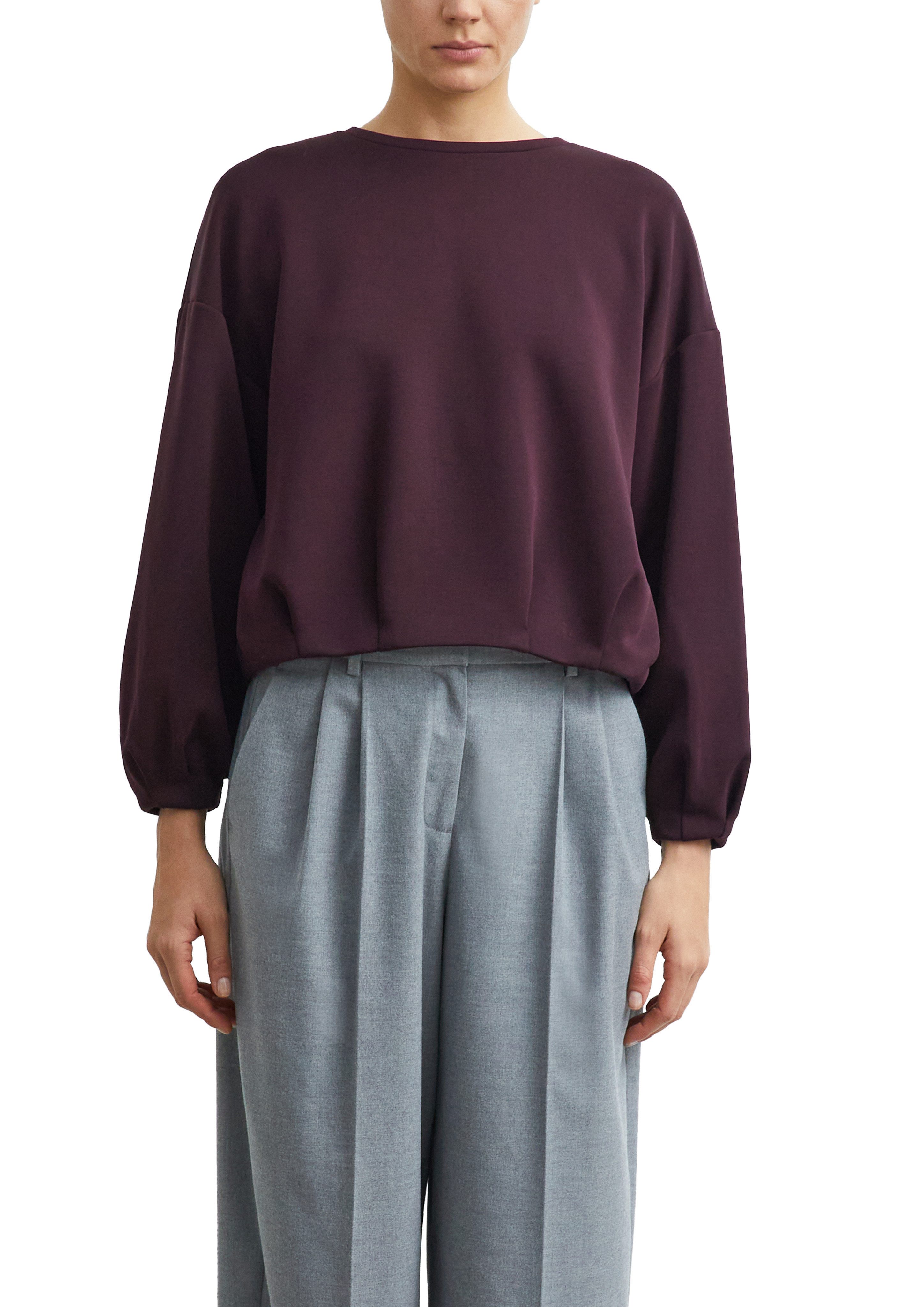comma Sweater kurz geschnitten / Rundhals / Viskose-Stretch