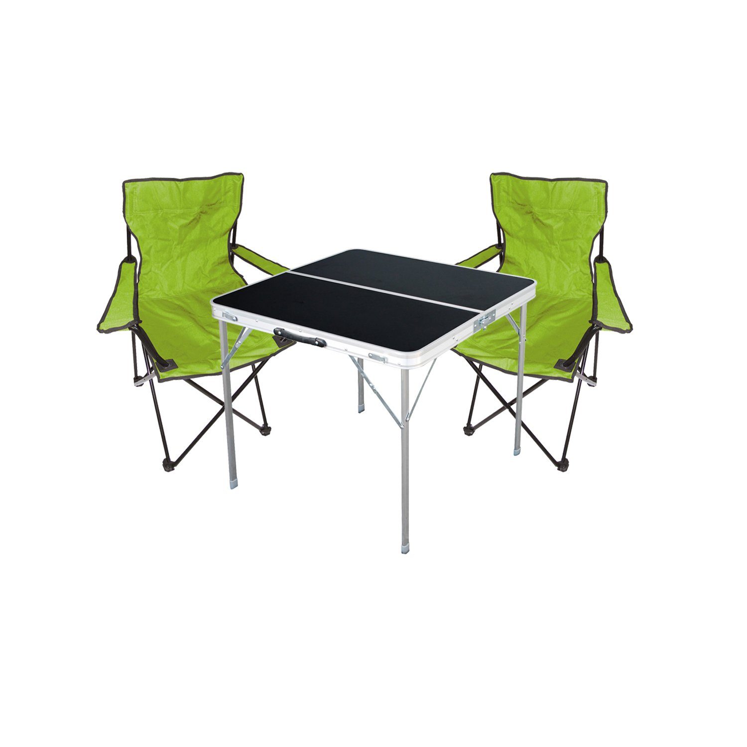 3-teiliges Essgruppe Tisch+Campingstühle Tasche limegrün Campingmöbel Set Mojawo mit