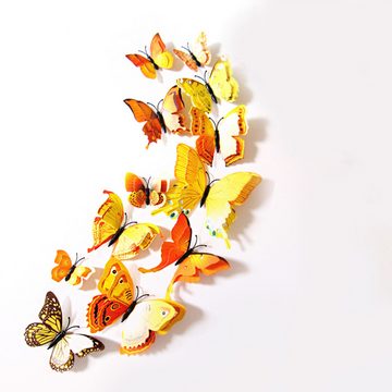 EBUY 3D-Wandtattoo 12-teilige 3D-Schmetterlings-Wandaufkleber (12 St)