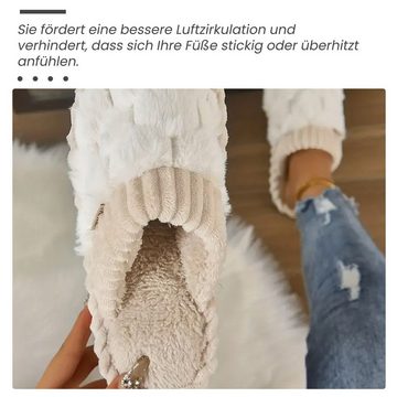 Daisred Damen Flauschige Winter Plüsch Pantoffeln Flache Hausschuh