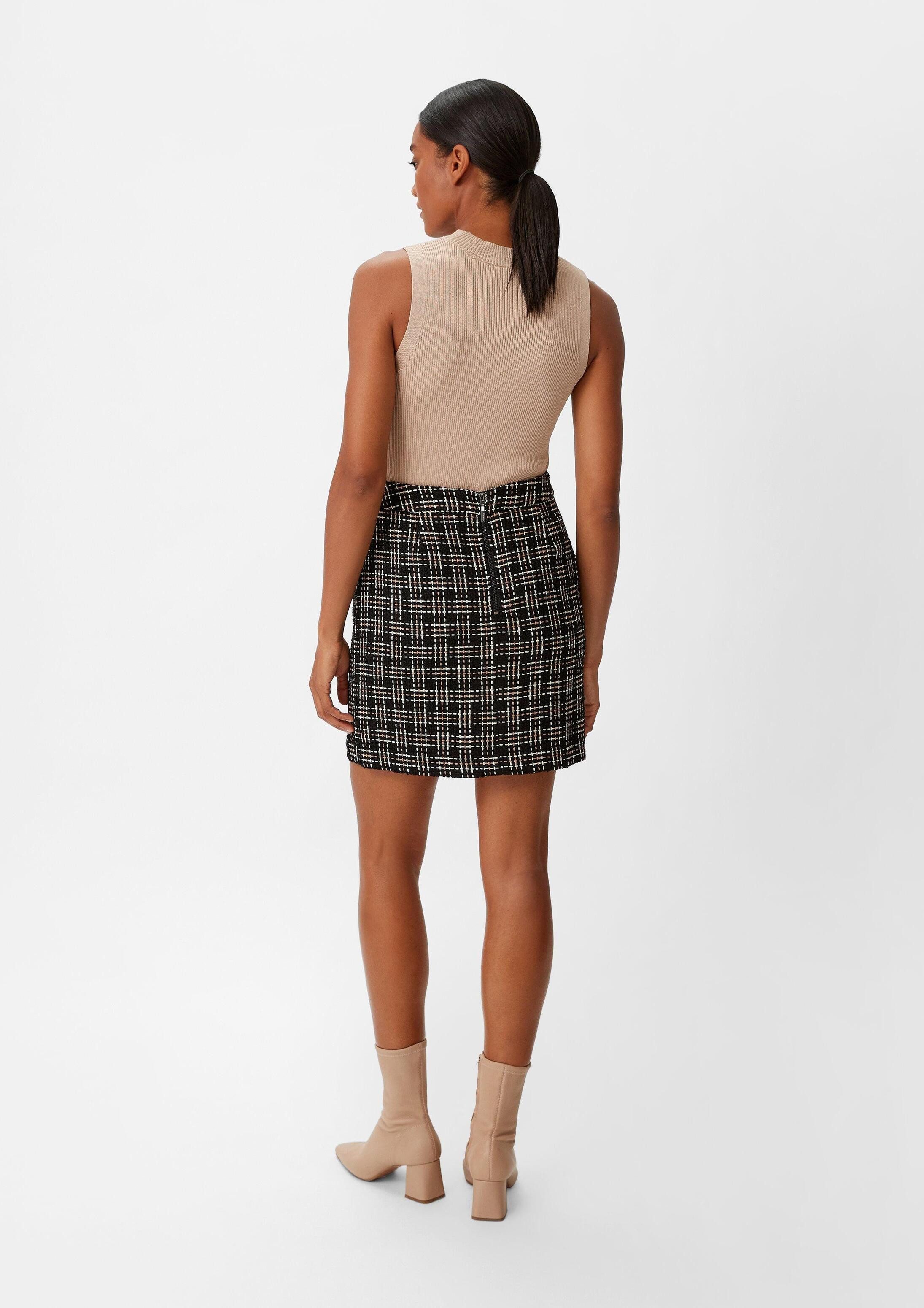 comma Minirock Rock Rock aus Multicolor-Tweed