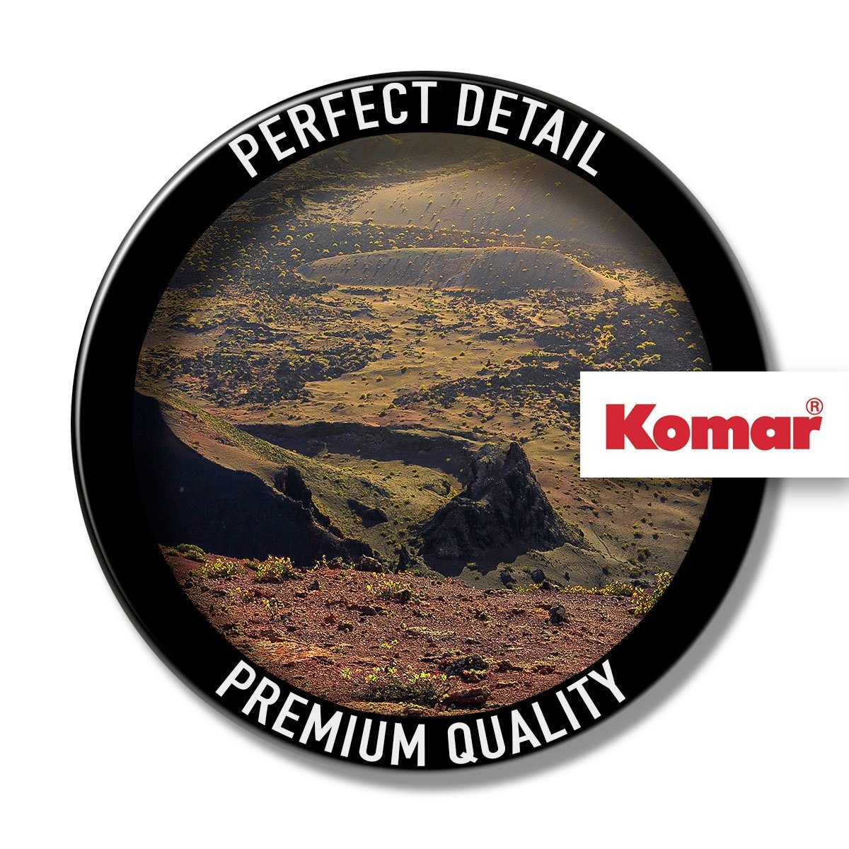 Komar Leinwandbild Coloured Earth - Größe 40 x 40 cm, Baum, Berge, Blumen, Blätter, Foto, Jahreszeiten, Landschaft, Meer, Natur, Palmen, Strand (Packung, 1 St), Keilrahmenbild mi Echtholzrahmen