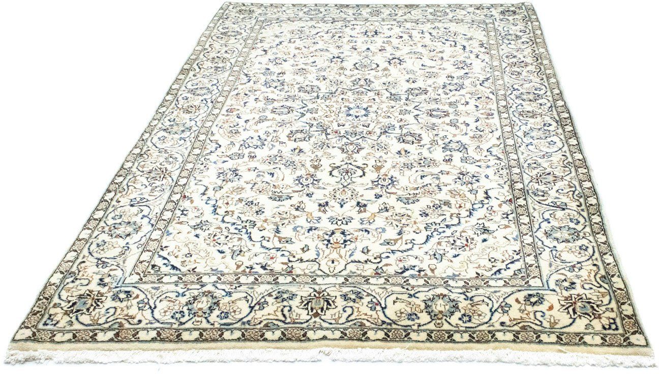 Wollteppich Keshan Medaillon Beige 222 x 146 cm, morgenland, rechteckig, Höhe: 10 mm, Unikat mit Zertifikat | Kurzflor-Teppiche