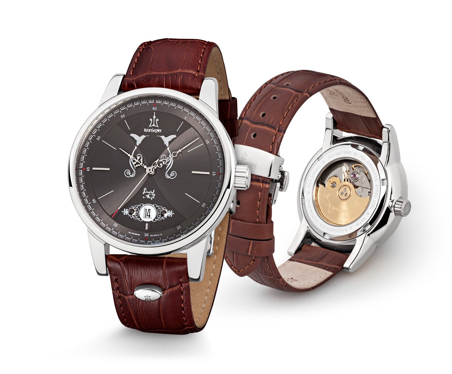 Kronsegler Automatikuhr Edition Dichter Gotthold Lessing stahl