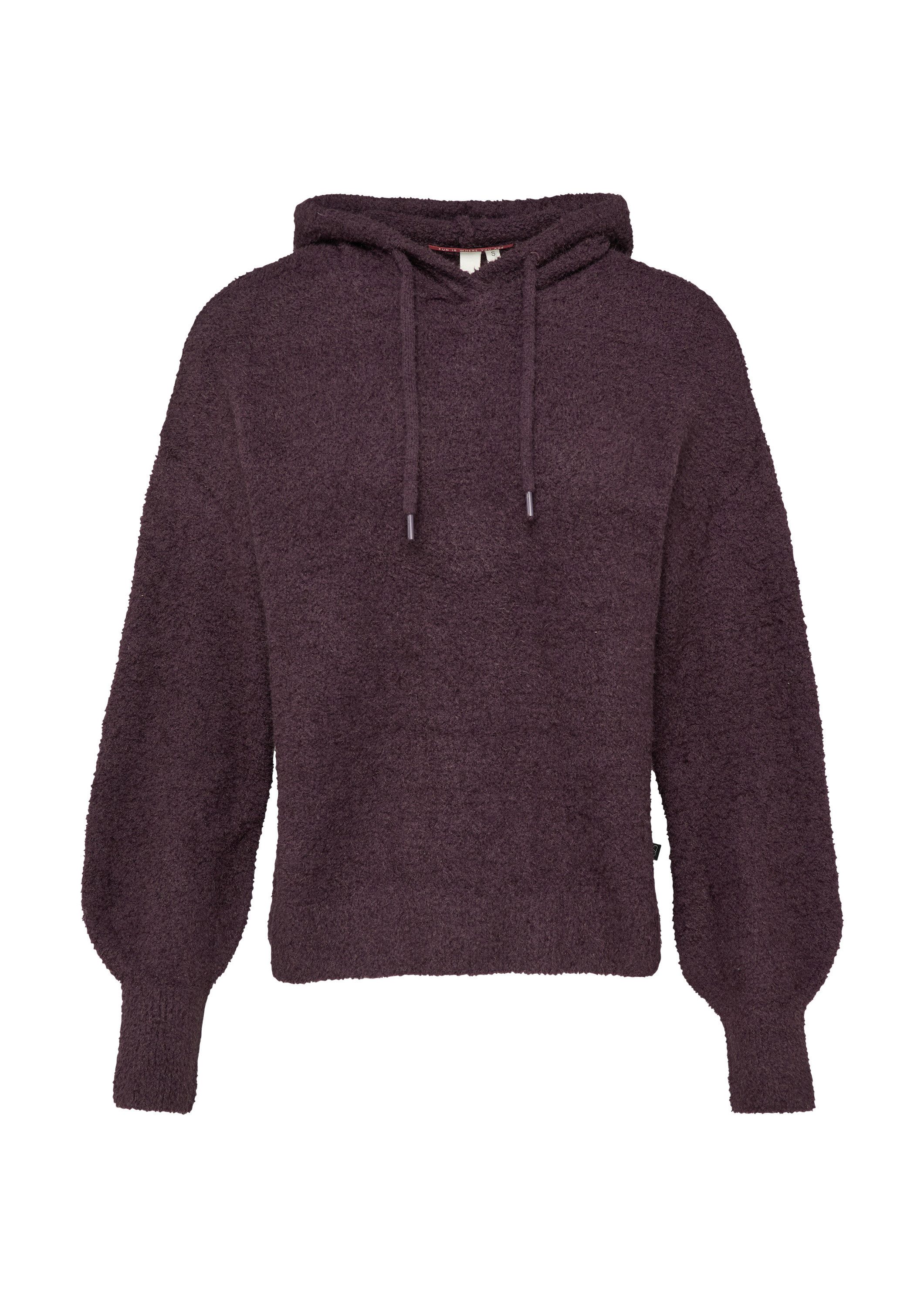 QS Longpullover Strickpullover Flauschiger Strick-Hoodie günstig online kaufen