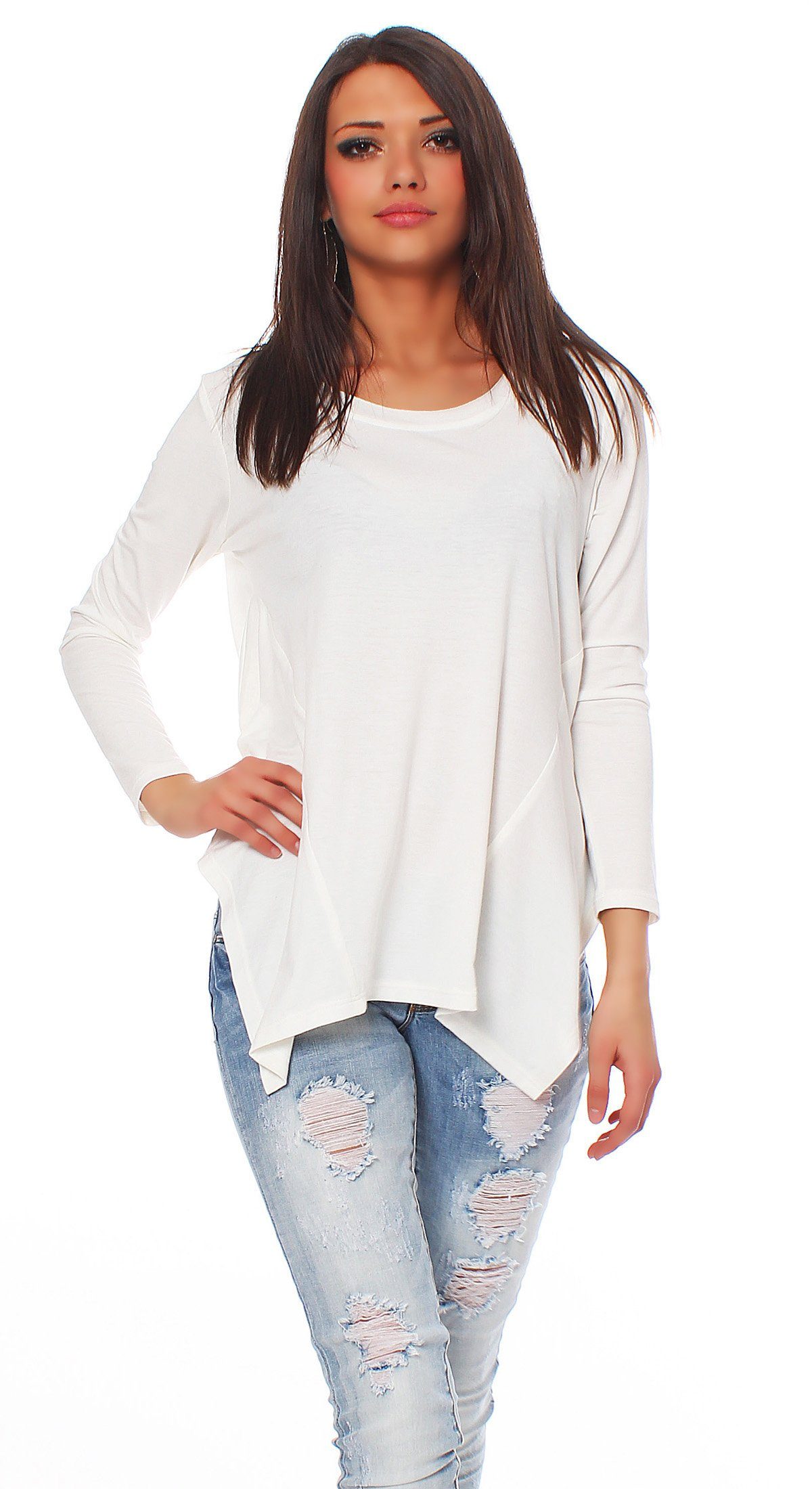 Kurzarmshirt Damen T-Shirt Langarmshirt Tunika 51023
