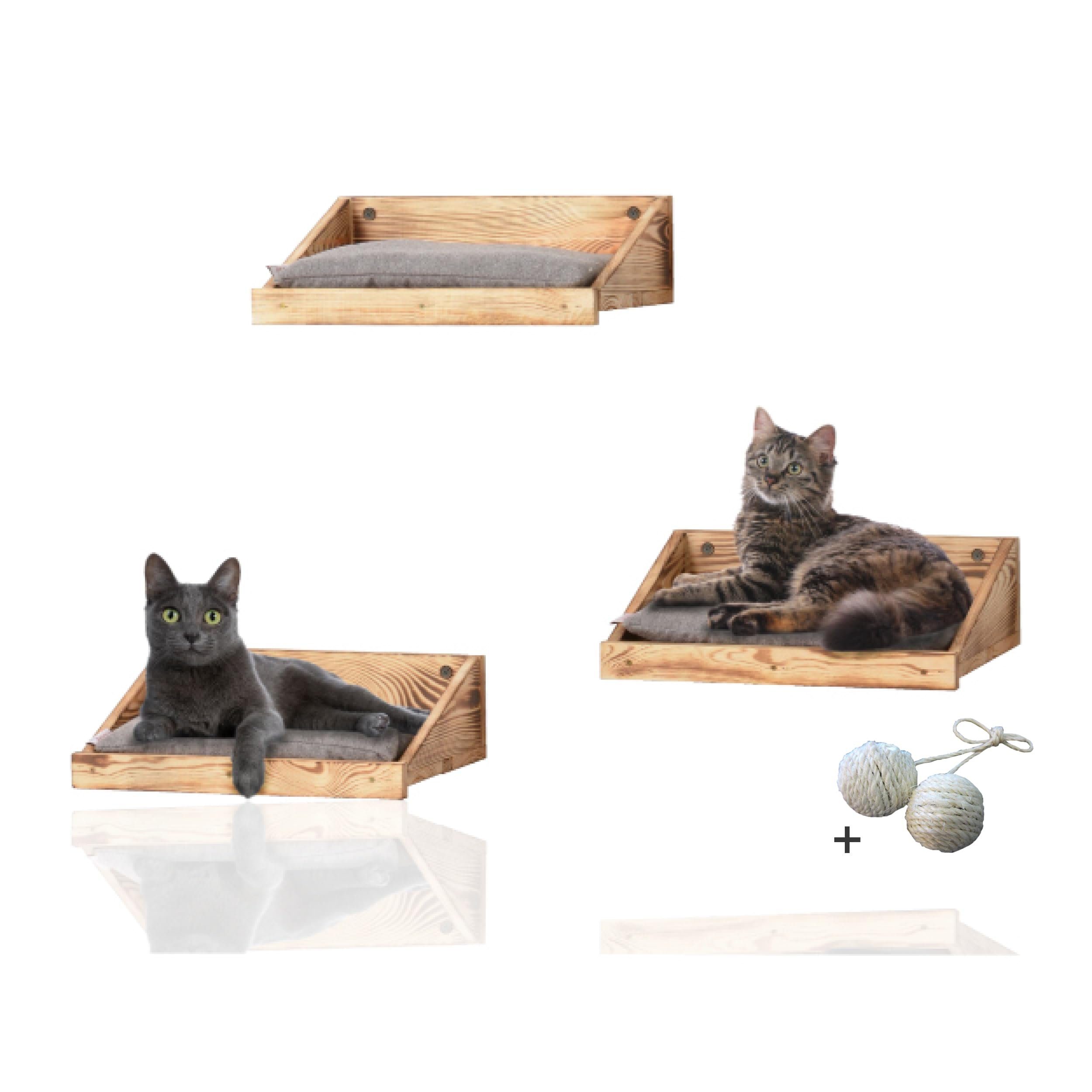 Rohrschneider Katzen-Kletterwand Katzen Kletterstufe mit Kissen Katzentrepp günstig online kaufen