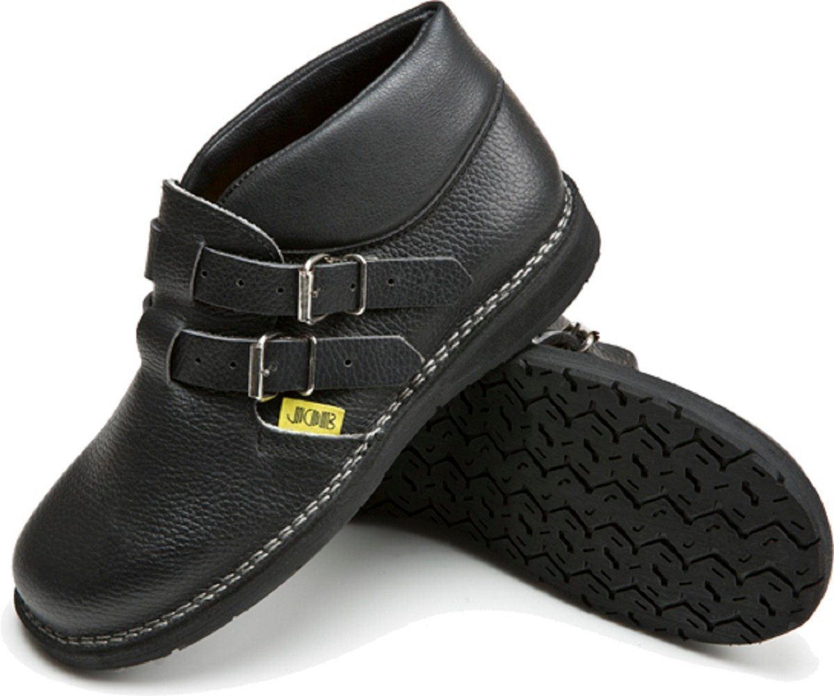 JOB Dachdecker Schuh MAX II halbhoch mit 2 Schnallen Schwarz Arbeitsschuh