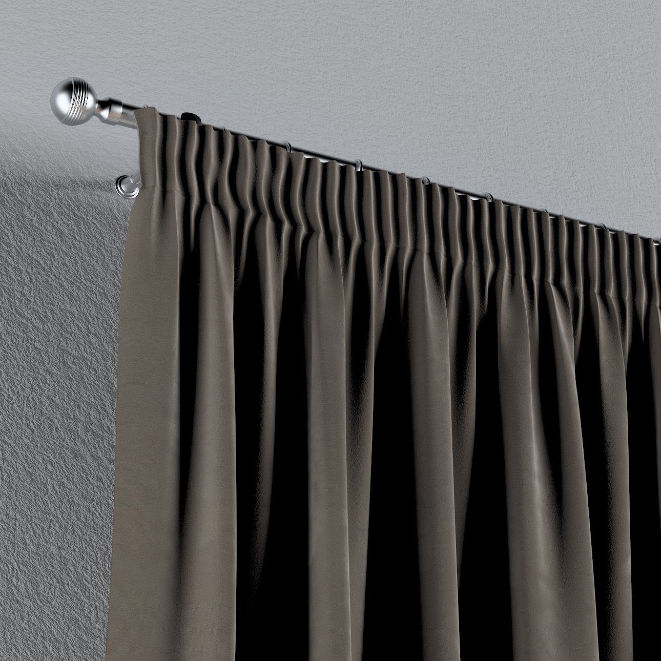 Vorhang Velvet, mit Vorhang Dekoria 130x100 grau-beige cm, Kräuselband
