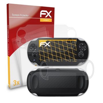 atFoliX Schutzfolie für Sony PlayStation Vita, (3er Set), Entspiegelnd und stoßdämpfend