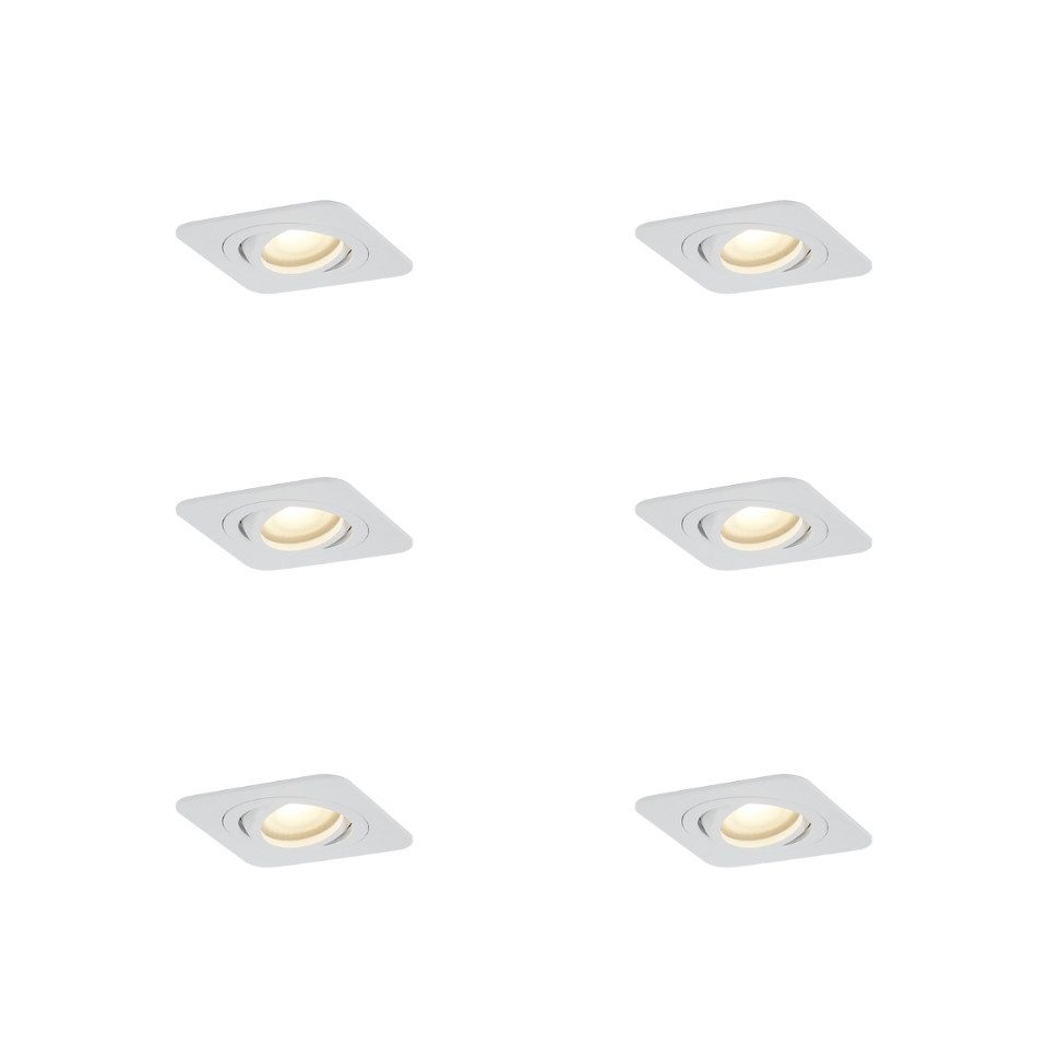 Qazqa Gartenstrahler Alberto, ohne Leuchtmittel, GU10, Weiß, Modern, Aluminium, 6-flammig