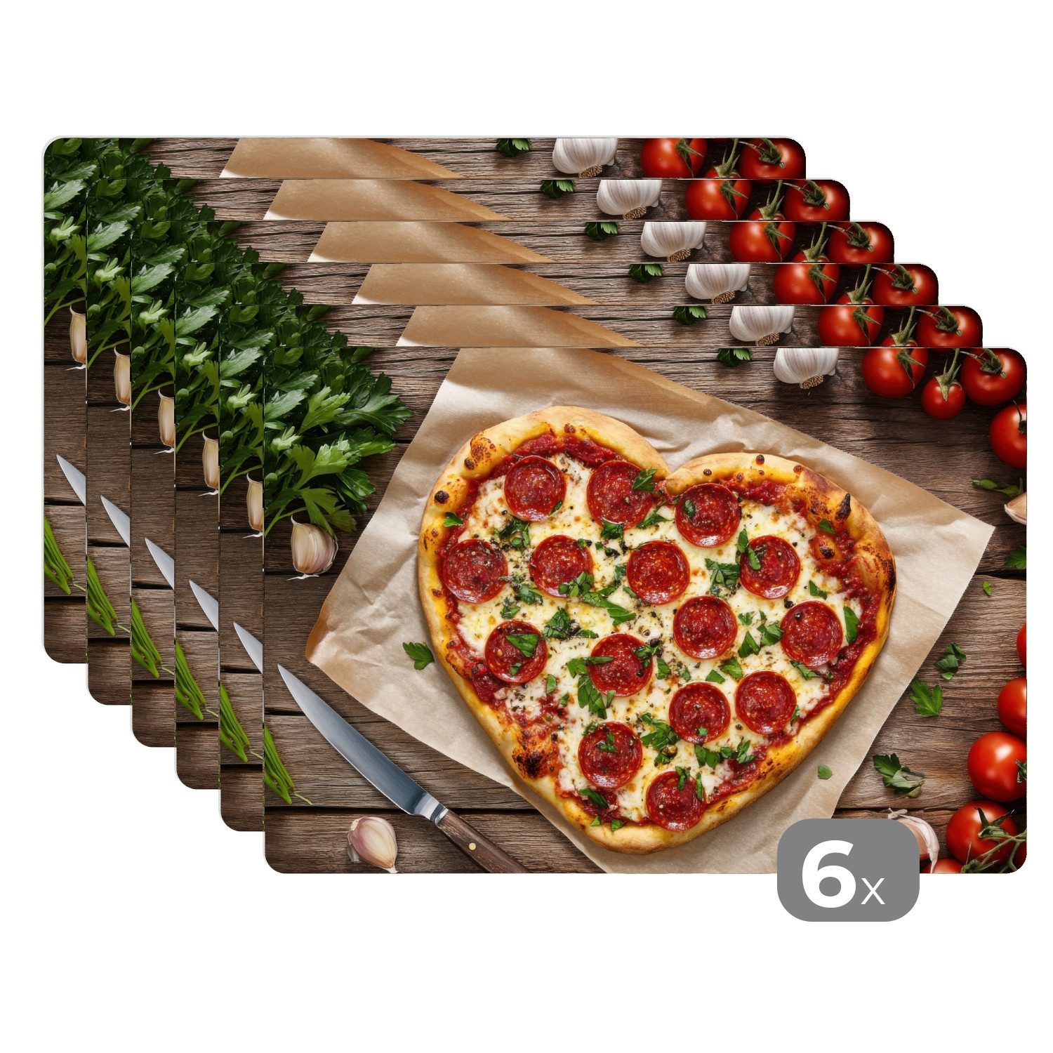 MuchoWow Platzset Pizza - Herz - günstig online kaufen