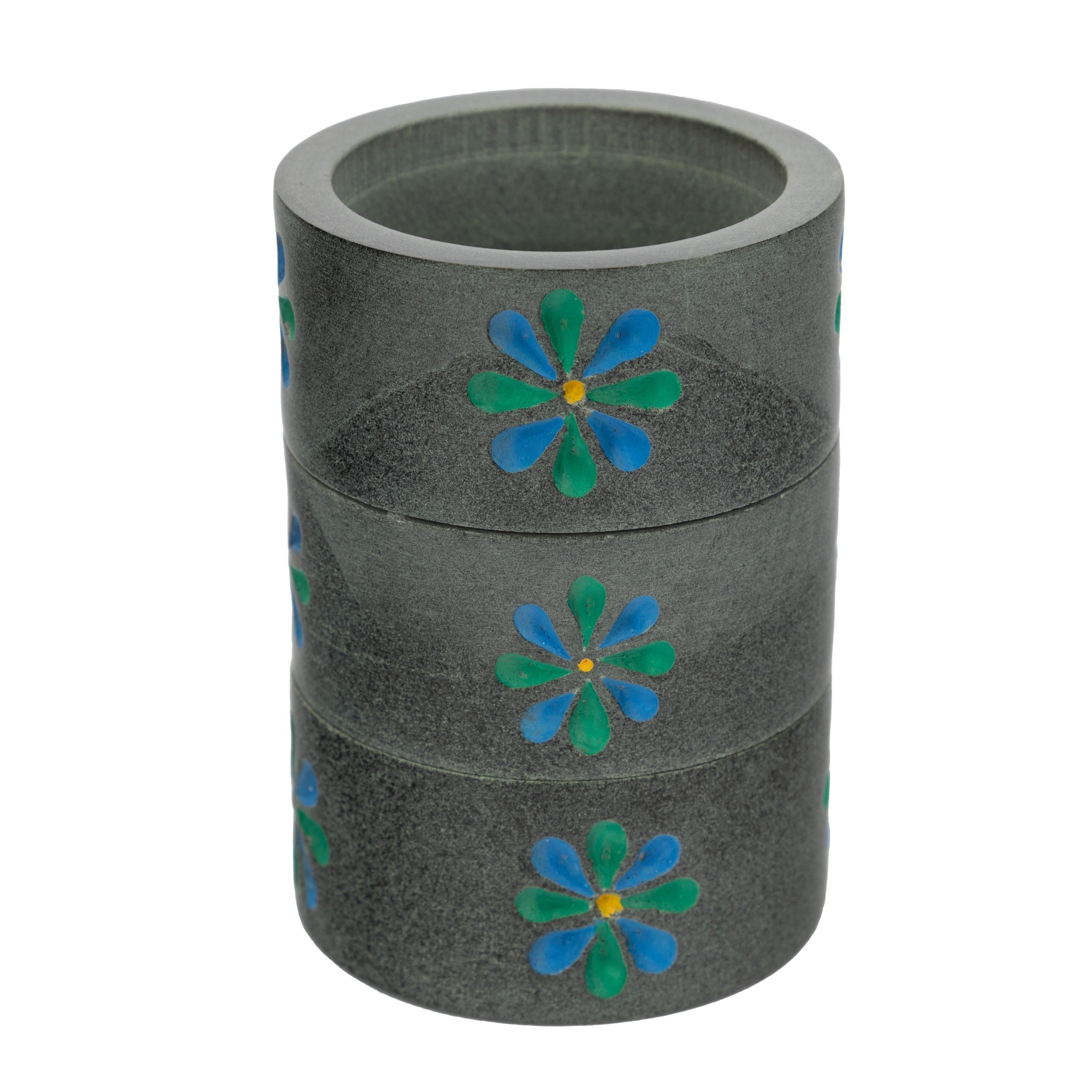 El Puente Teelichthalter Teelichthalter "Blume", 3er-Set, Handmade, Fair Trade