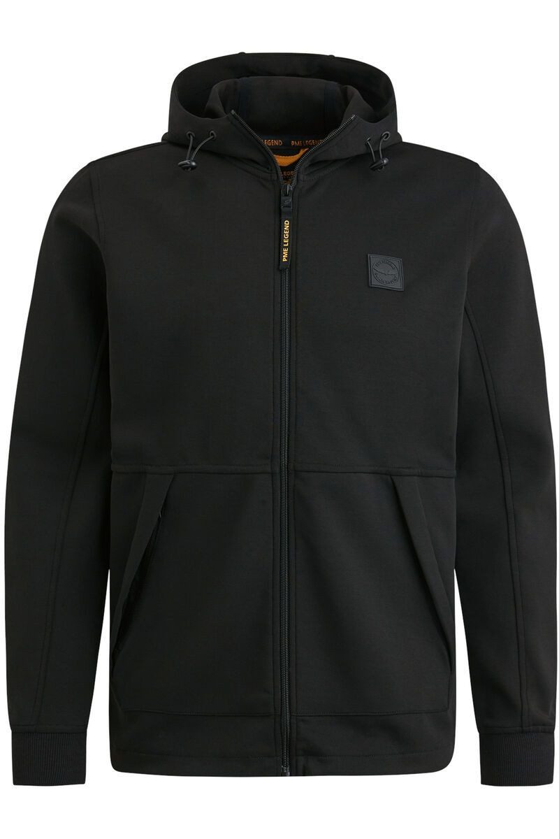 Strickpullover Hooded jacket interlock black