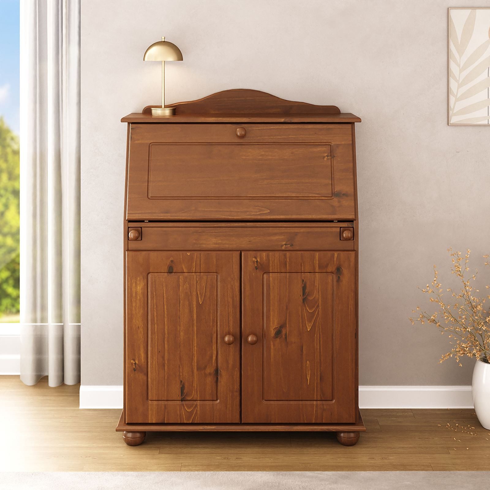 IDIMEX Sekretär DAVID, Sekretär im Landhausstil Klappensekretär Kastanie fa günstig online kaufen