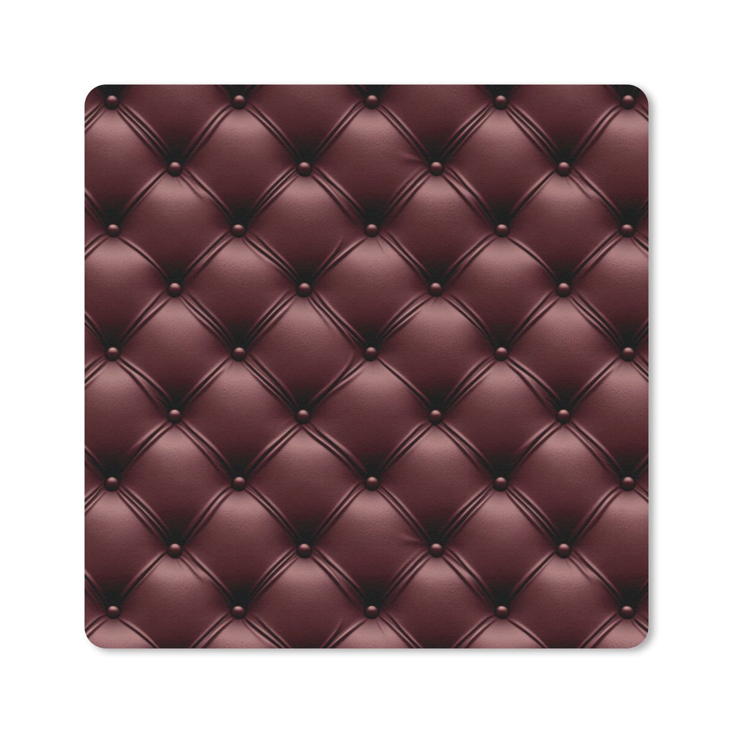 MuchoWow Mauspad Leder - Muster - Bordeaux (1-St), Mousepad, Schreibtisch Zubehör, Deko, 20x20 cm