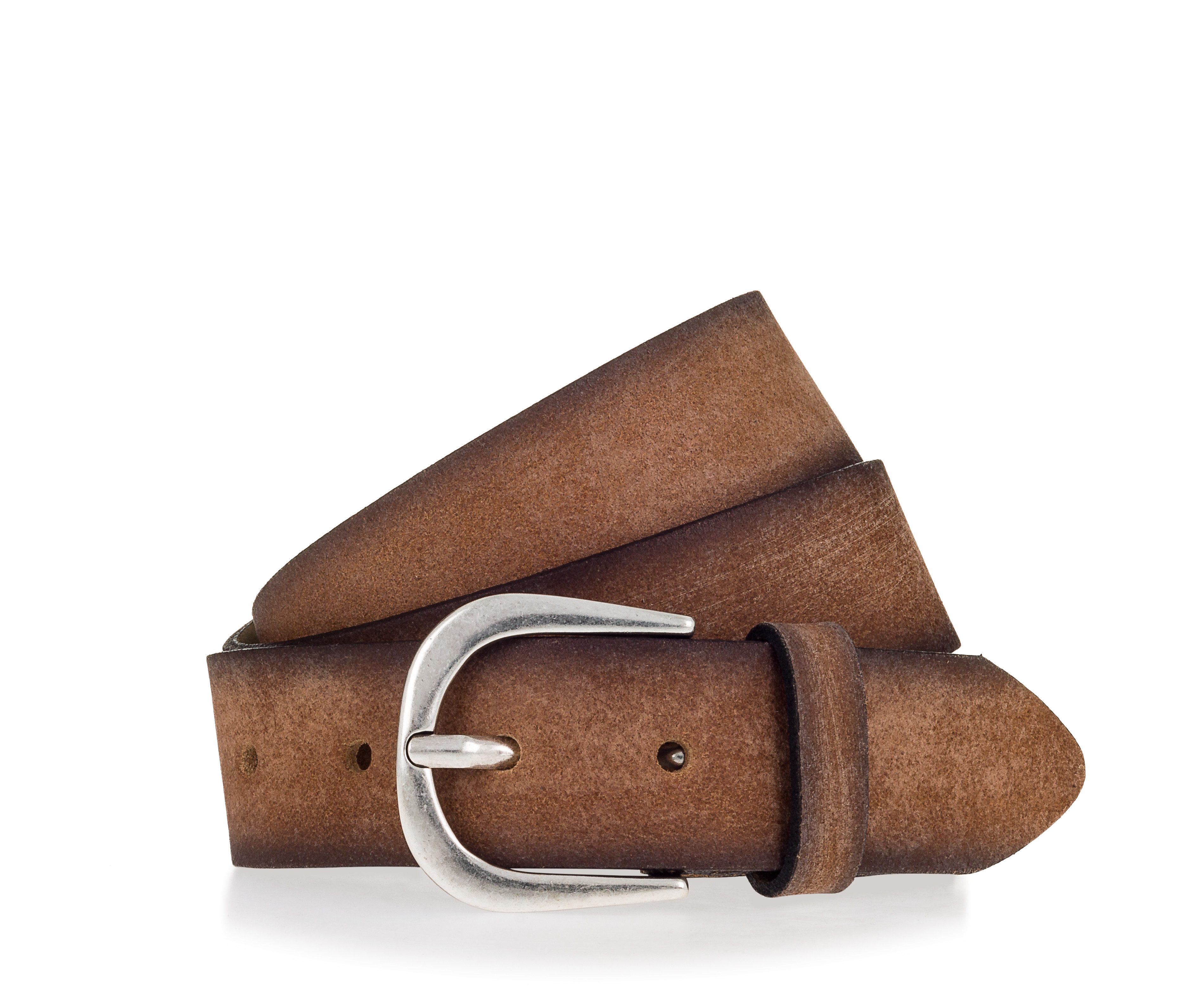 MUSTANG Ledergürtel Echtleder, einfache Dornschließe, angeraute Optik