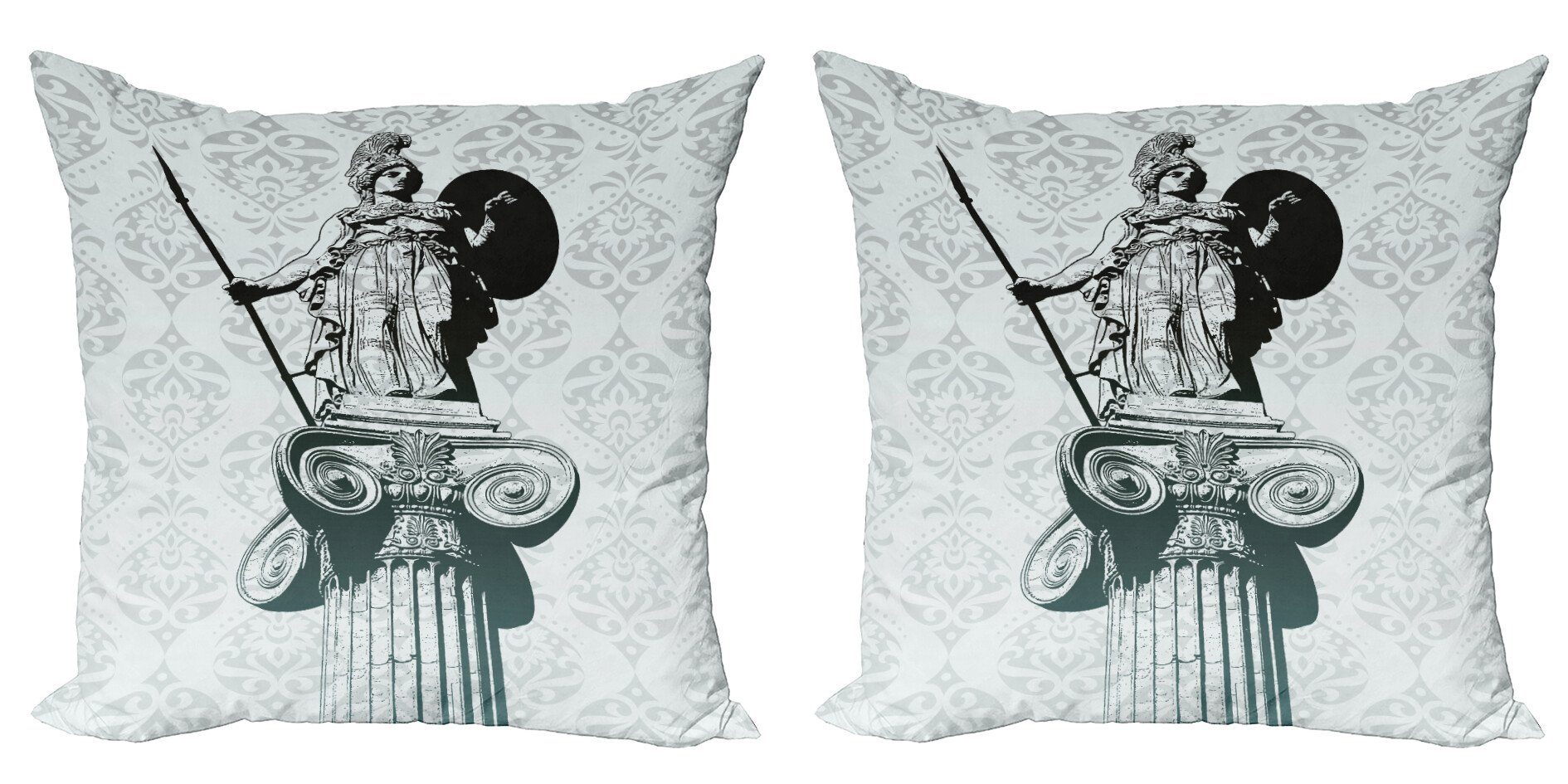 Barocke Schwarz Stück), Griechisch Athena Accent Kissenbezüge Modern (2 Abakuhaus Doppelseitiger Digitaldruck, Damast
