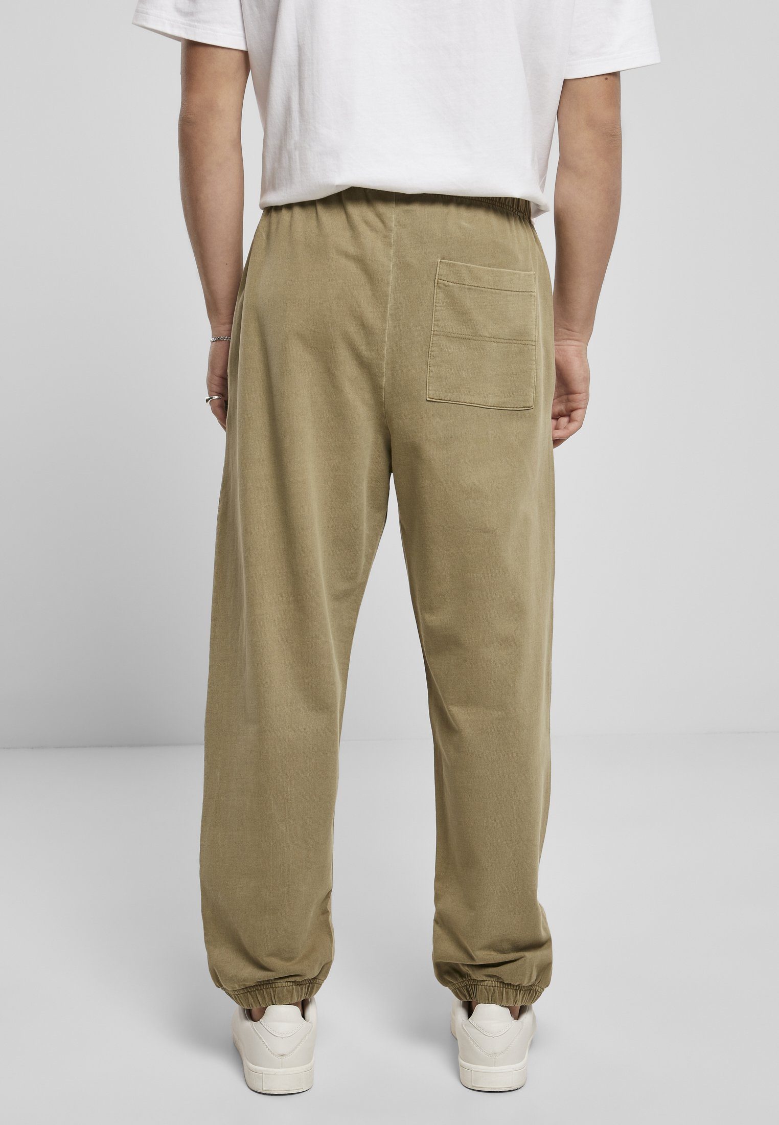 URBAN CLASSICS Stoffhose Herren (1-tlg) Overdyed Sweatpants khaki