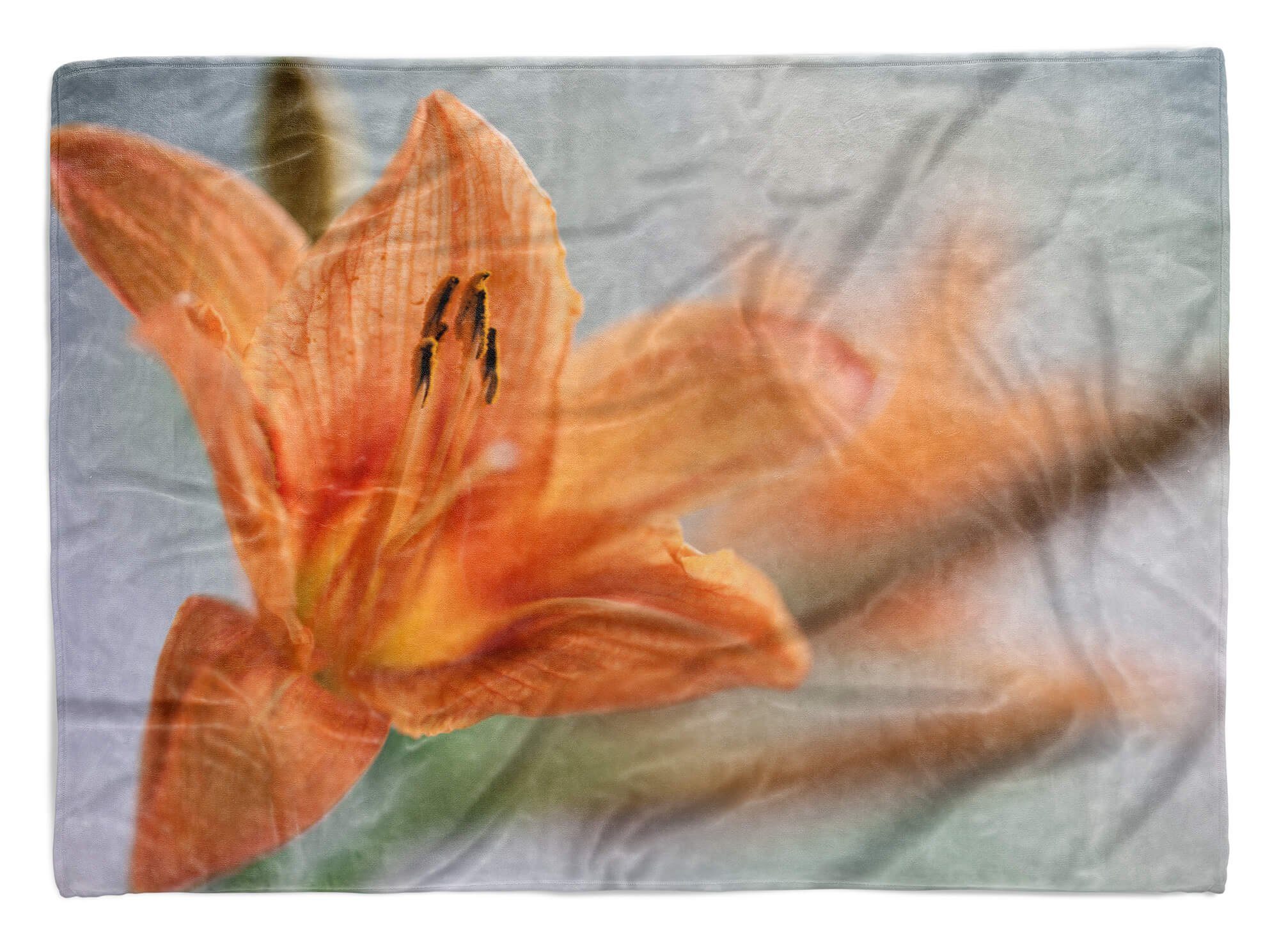Fotomotiv Art Saunatuch (1-St), Handtücher Fotoku, Handtuch mit Baumwolle-Polyester-Mix Blume Handtuch Strandhandtuch Sinus Blüte Kuscheldecke