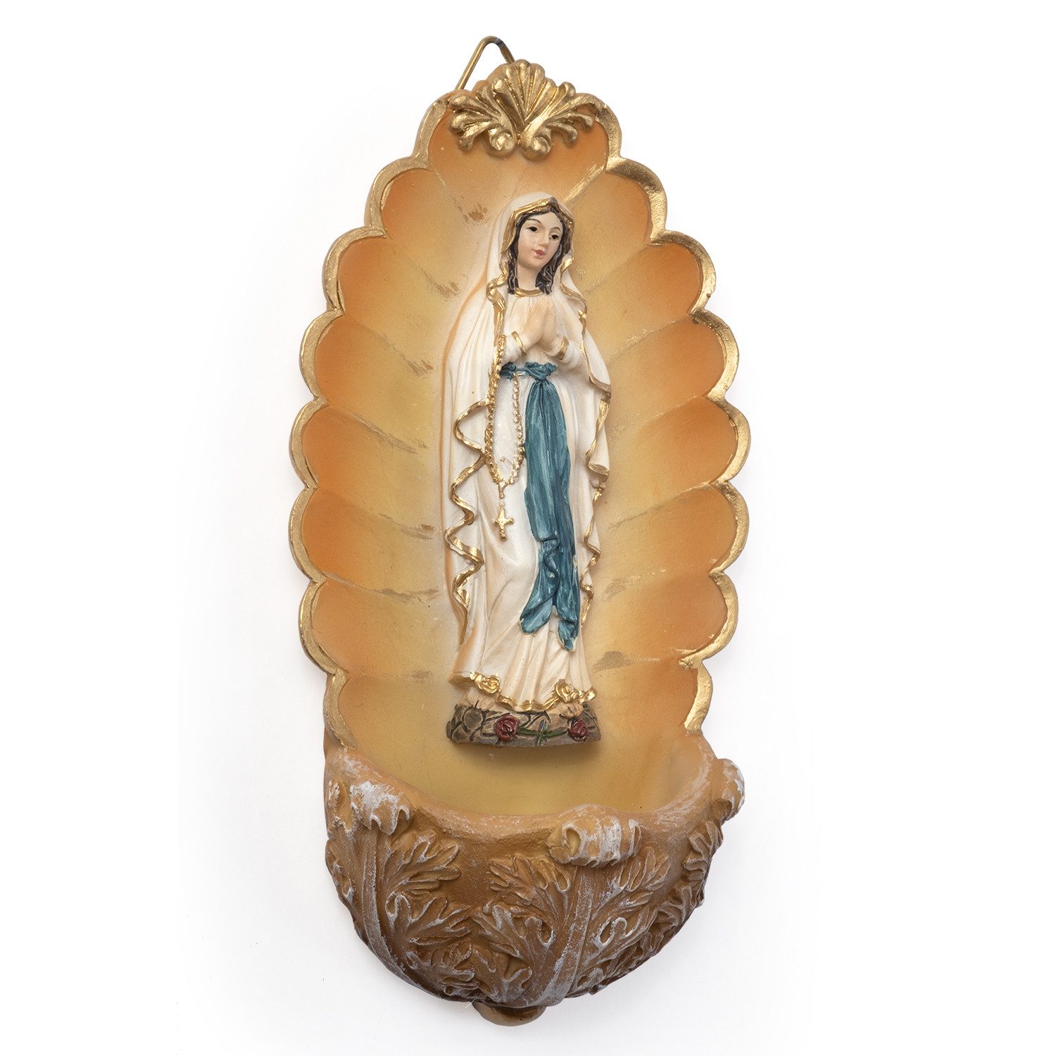 Moritz Dekofigur Madonna im Wand-Weihwasserbecken 14?cm Polyresin, Polyresi günstig online kaufen