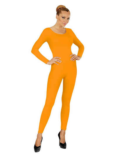 Widdmann Kostüm Langer Body neon-orange, Einfarbige Basics zum individuellen Kombinieren