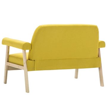 vidaXL Sofa 2-Sitzer-Sofa Stoff Gelb Couch