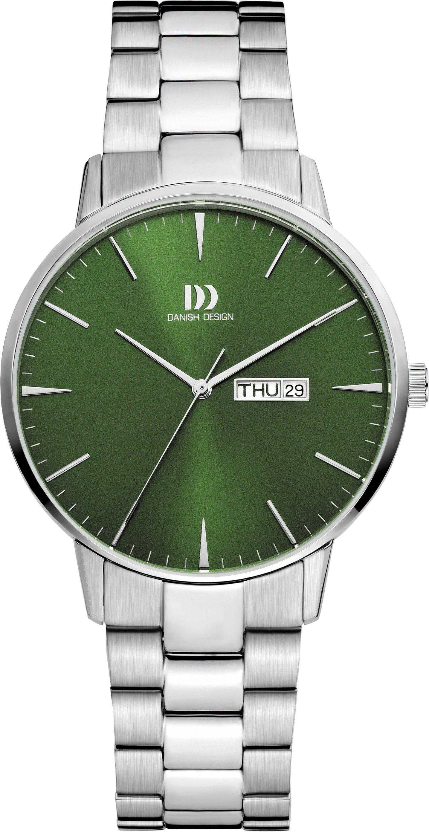 Danish Design Quarzuhr Herrenuhren DAY DATE Edelstahl ⌀41mm Metallband AKILIA Herrenuhren