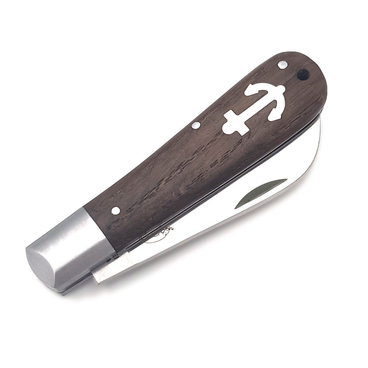 Räuchereiche Messer Anker-Messer Slipjoint Taschenmesser groß Carbonstahlklinge, Otter