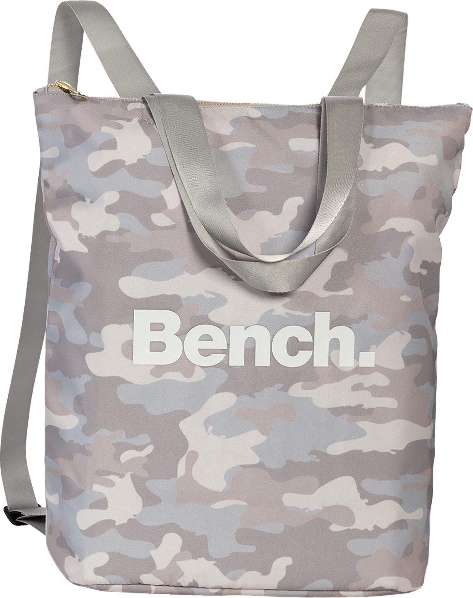 Bench. Cityrucksack Bench hellgrau, weißer Rucksack Nylon (Henkeltasche), Cityrucksack