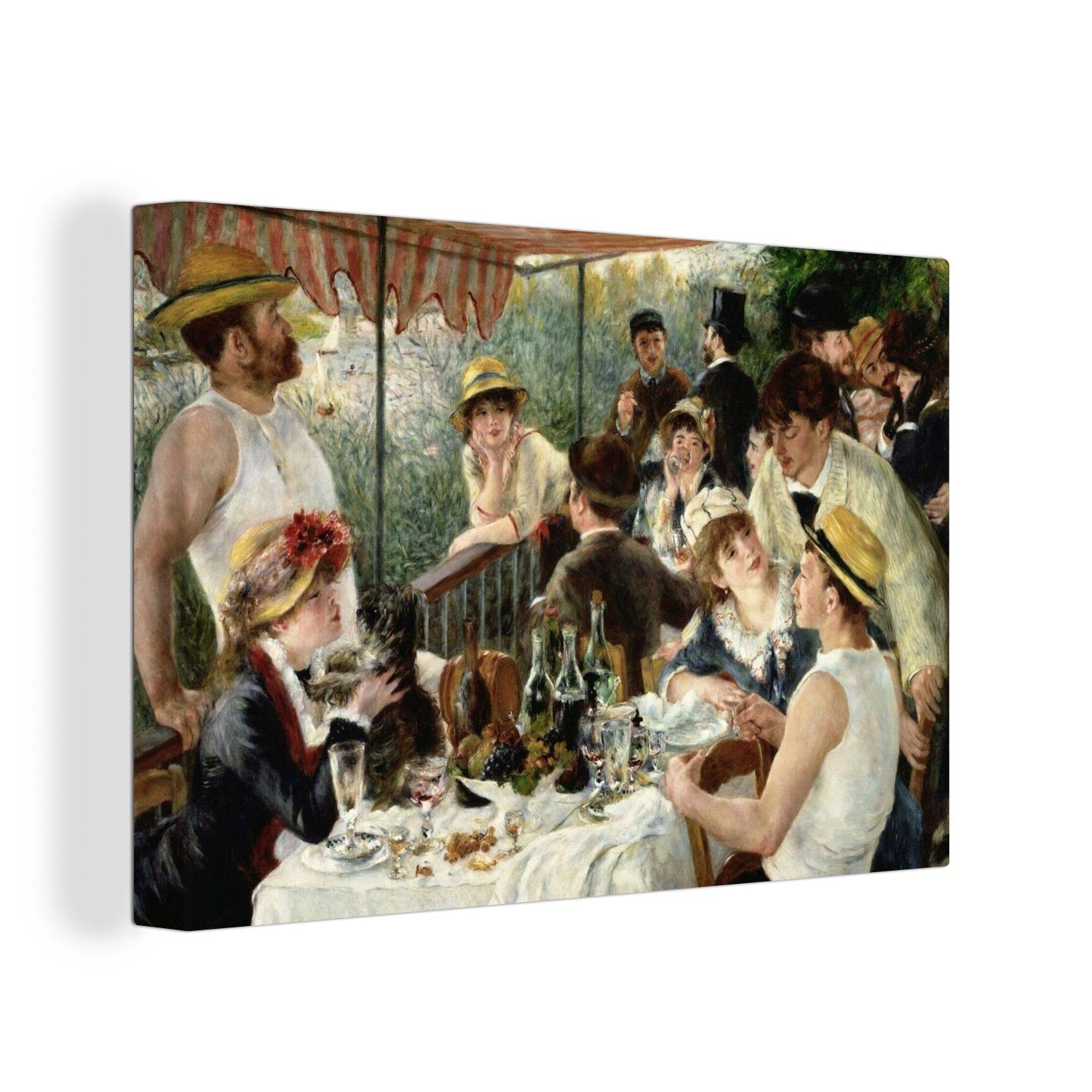 OneMillionCanvasses® Leinwandbild Mittagessen der Ruderer - Gemälde von Pierre-Auguste Renoir, (1 St), Wandbild Leinwandbilder, Aufhängefertig, Wanddeko, 30x20 cm