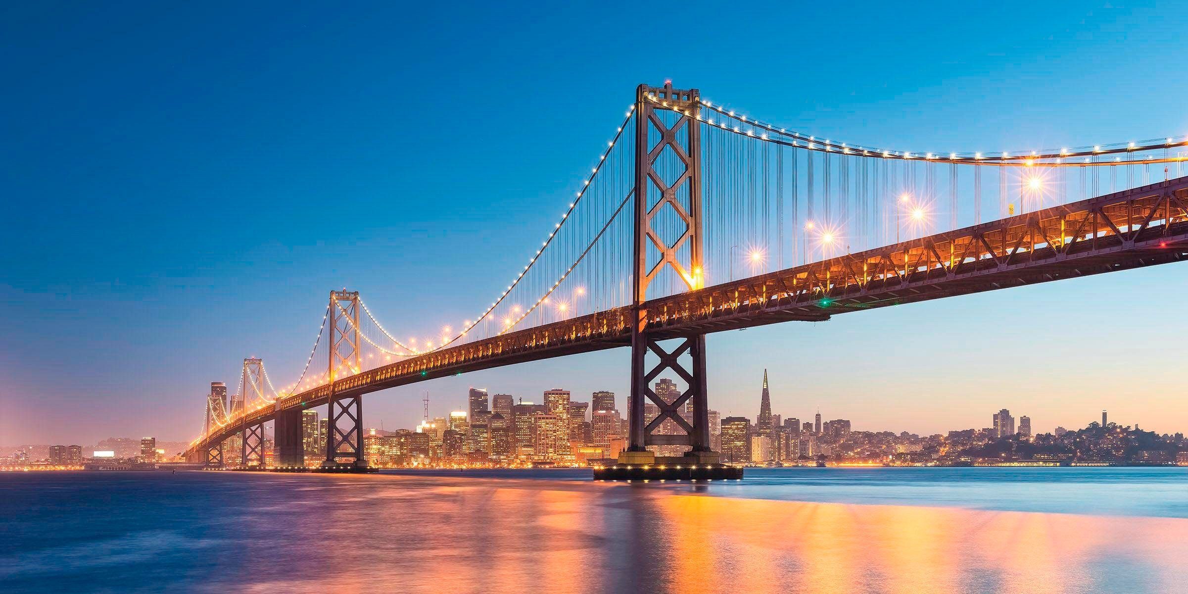 Komar Vliestapete Digitaldruck Vlies - Spectacular San Francisco - Größe 200 x 100 cm, glatt, bedruckt, (1 St), Wohnzimmer, Schlafzimmer