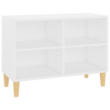 furnicato TV-Schrank mit Massivholz-Beinen Weiß 69,5x30x50 cm