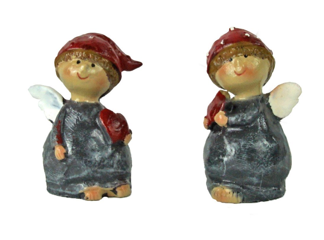 Posiwio Dekofigur Zauberhaftes 10er-Set Deko-Engel: Glücksbringer mit Herz und Stern (Set, 10 St., 5 mit Herz, 5 mit Stern), Dekofigur