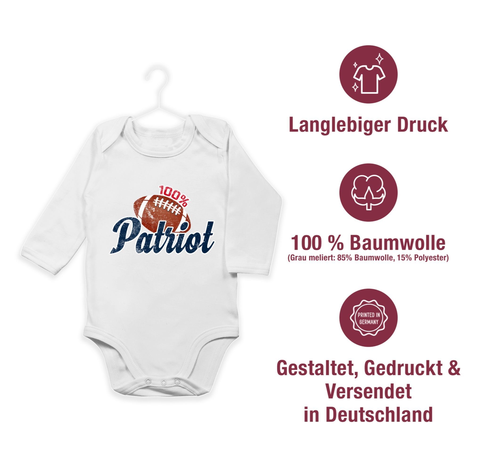 & Weiß Baby Shirtbody Patriot 100% Bewegung Shirtracer Sport 2