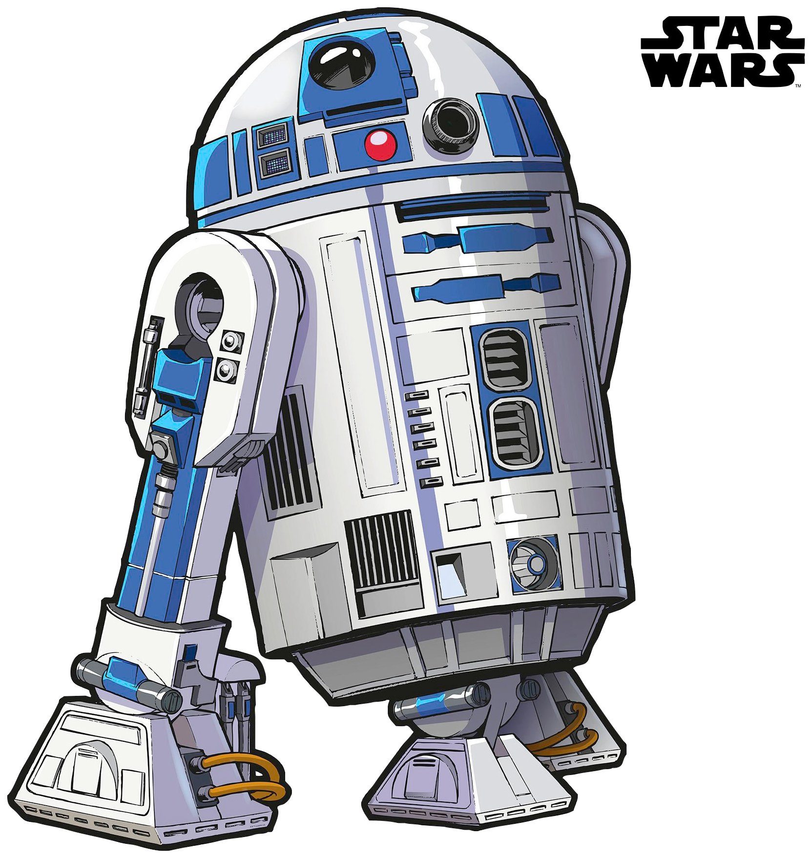 Komar Vliestapete Selbstklebende Vlies - Star Wars XXL R2D2 - Größe 127 x 120 cm, glatt, bedruckt, (1 St), Kinderzimmer