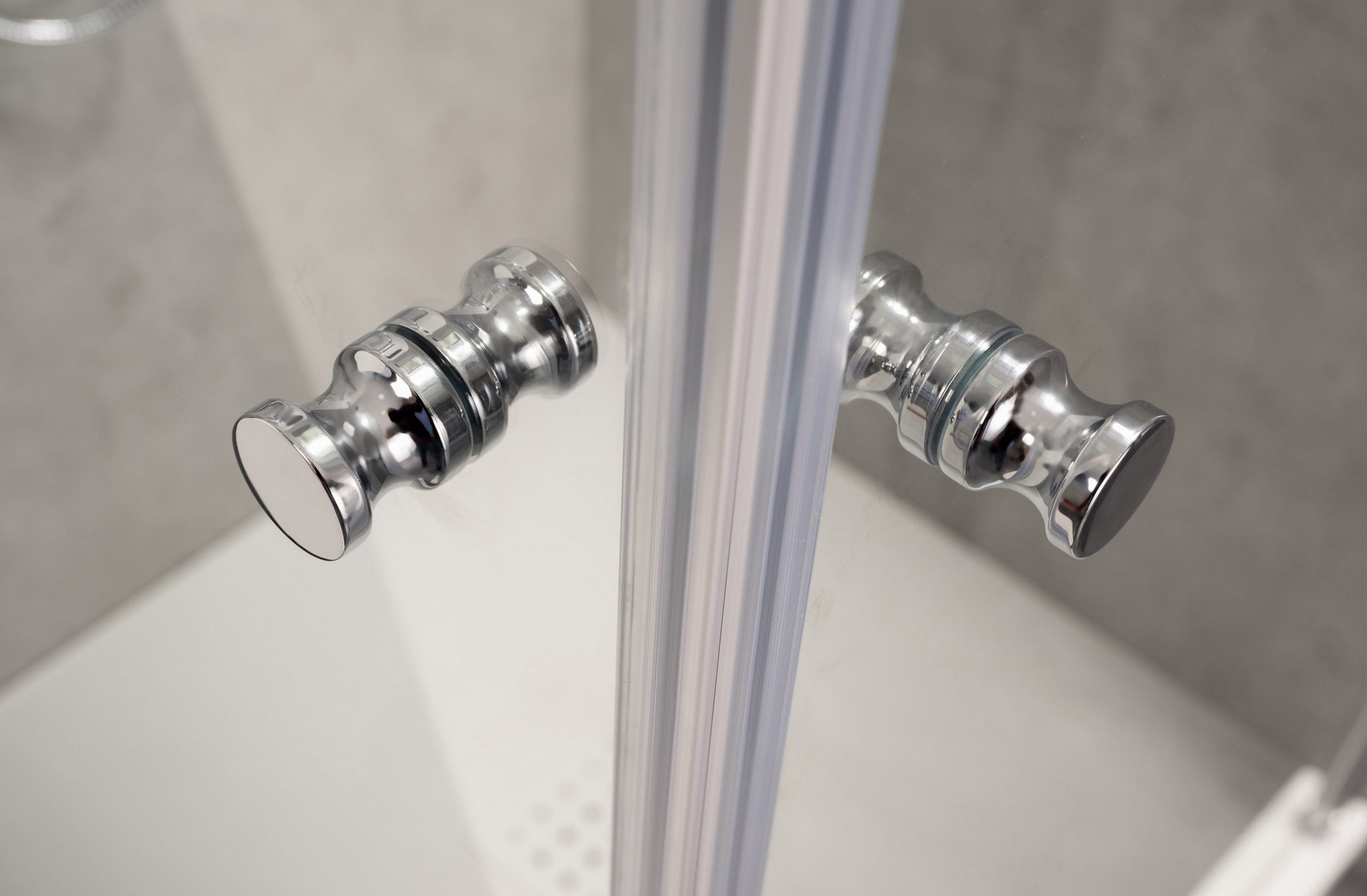 Dusbad Eckdusche Dusche Dusbad Vital 2 zweiteilige Pendeltür links Seitwanwand rechts, BxT: 117x120 cm, ESG-Glas