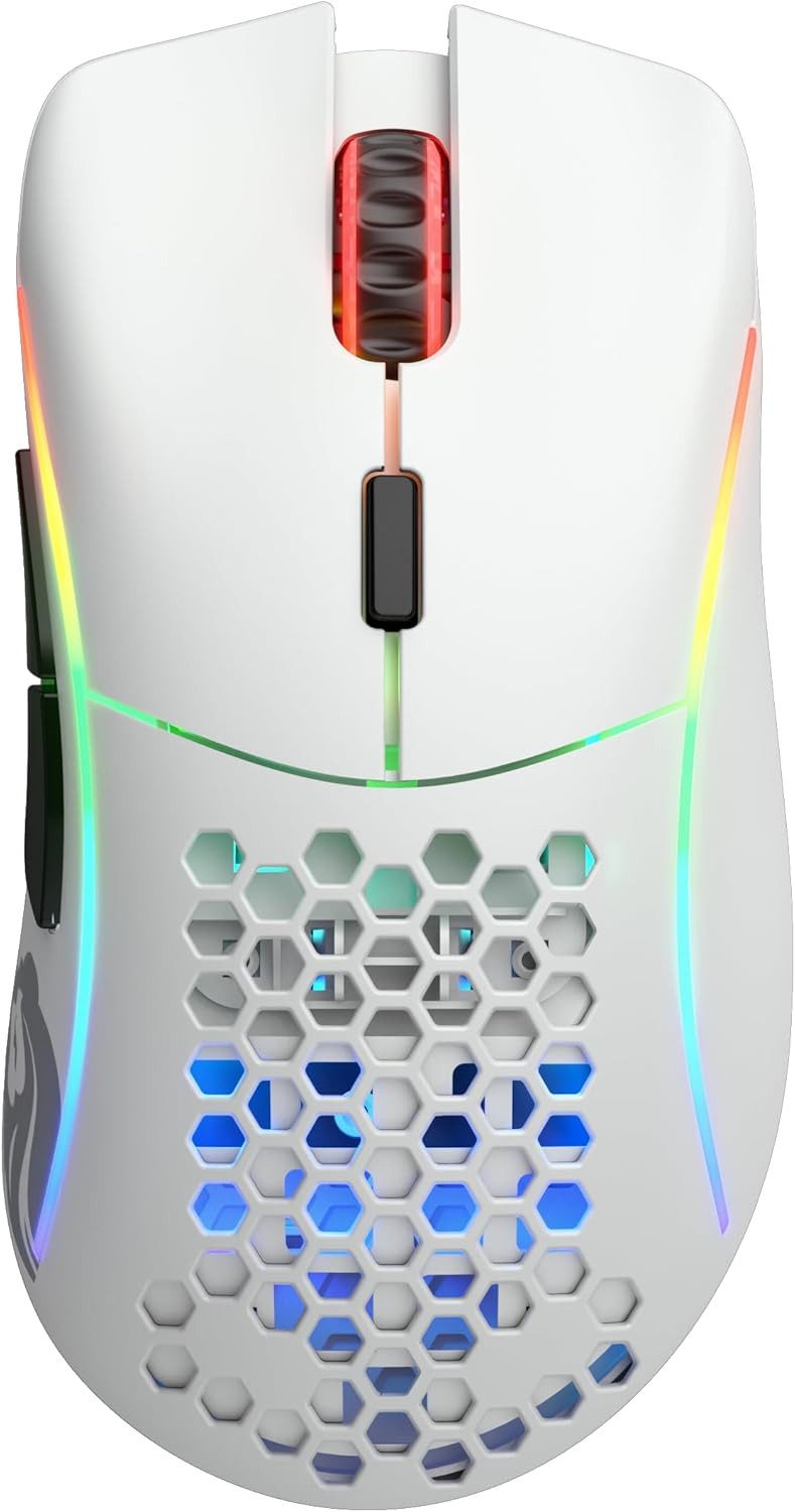 GLORIOUS Glorious Gaming Model D Wireless Gaming Maus Ultraleicht 69g Gaming-Maus (USB oder kabellos (2.40GHz), gelochte Oberfläche (Wabenstruktur), Textilkabel)