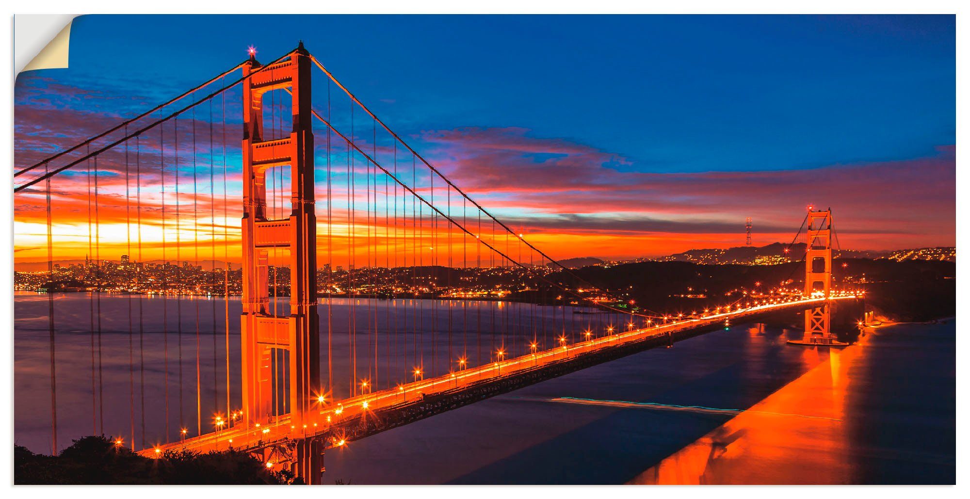 Artland Wandbild The Golden Gate Bridge am frühen Morgen, Brücken (1 St), als Alubild, Leinwandbild, Wandaufkleber oder Poster in versch. Größen