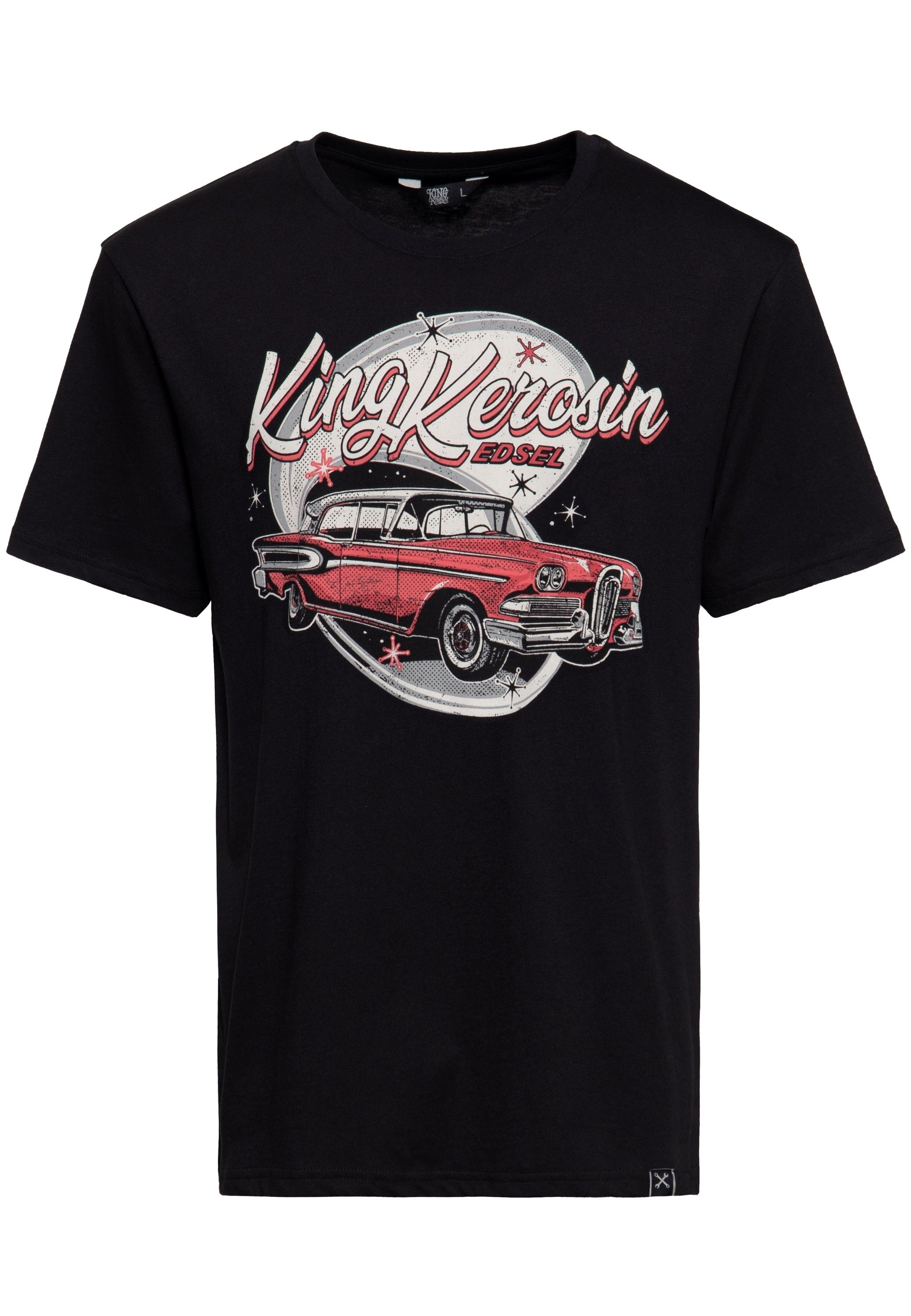 KingKerosin Print-Shirt mit Edsel Classic Artwork - schwarz Car