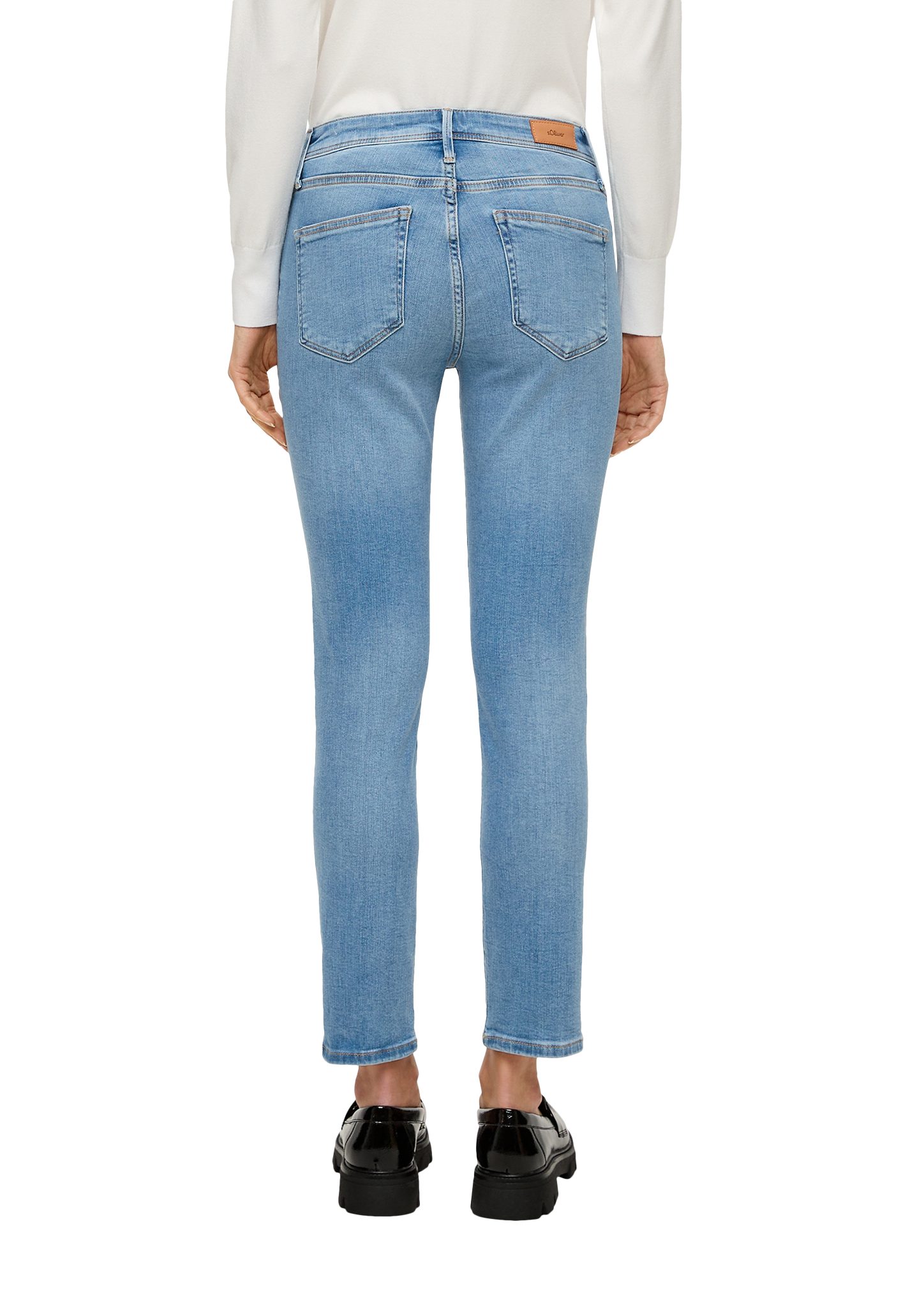 Slim: Waschung 7/8-Jeans s.Oliver himmelblau Cropped Jeans