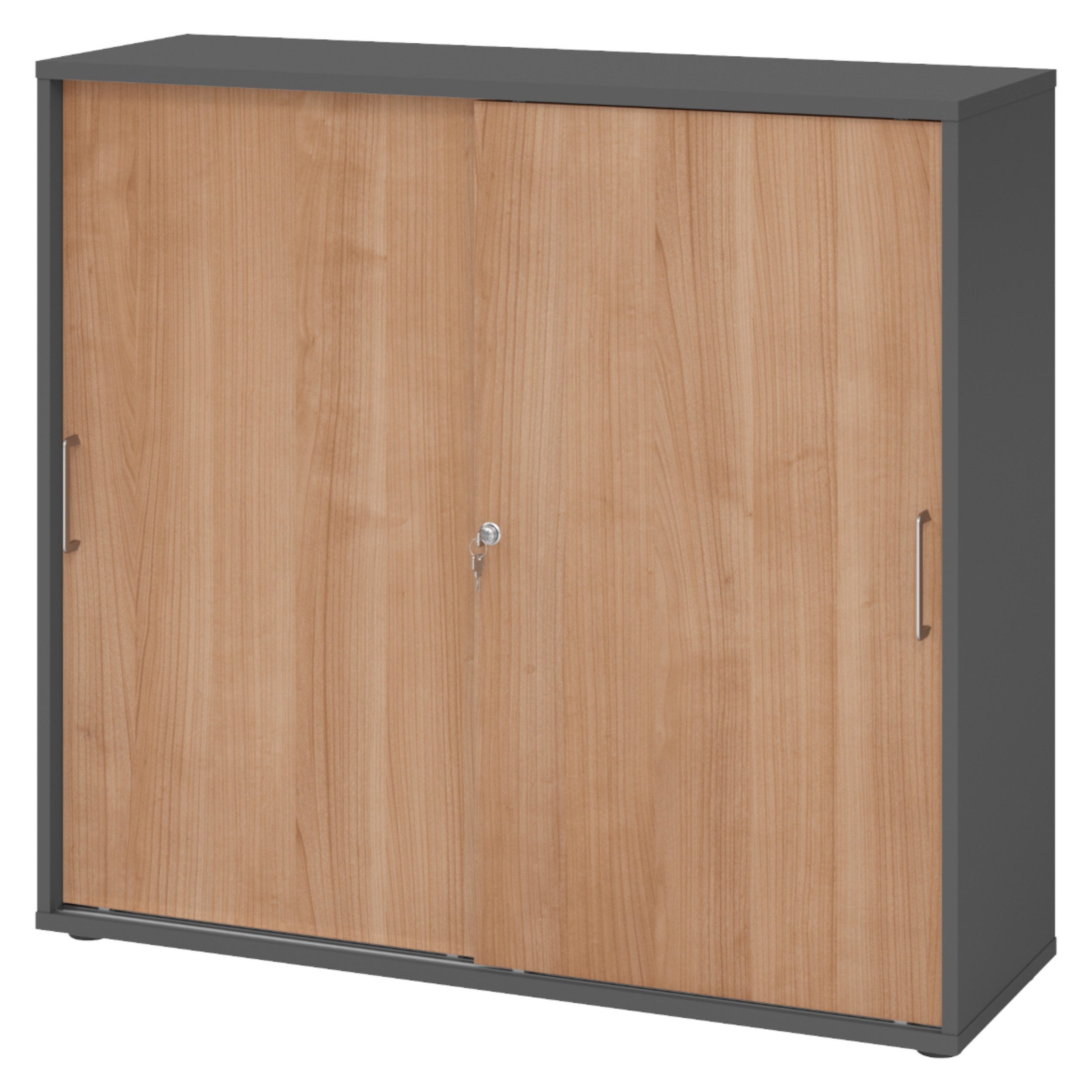 bümö Aktenschrank office Schiebetürenschrank Dekor: Graphit/Nussbaum günstig online kaufen