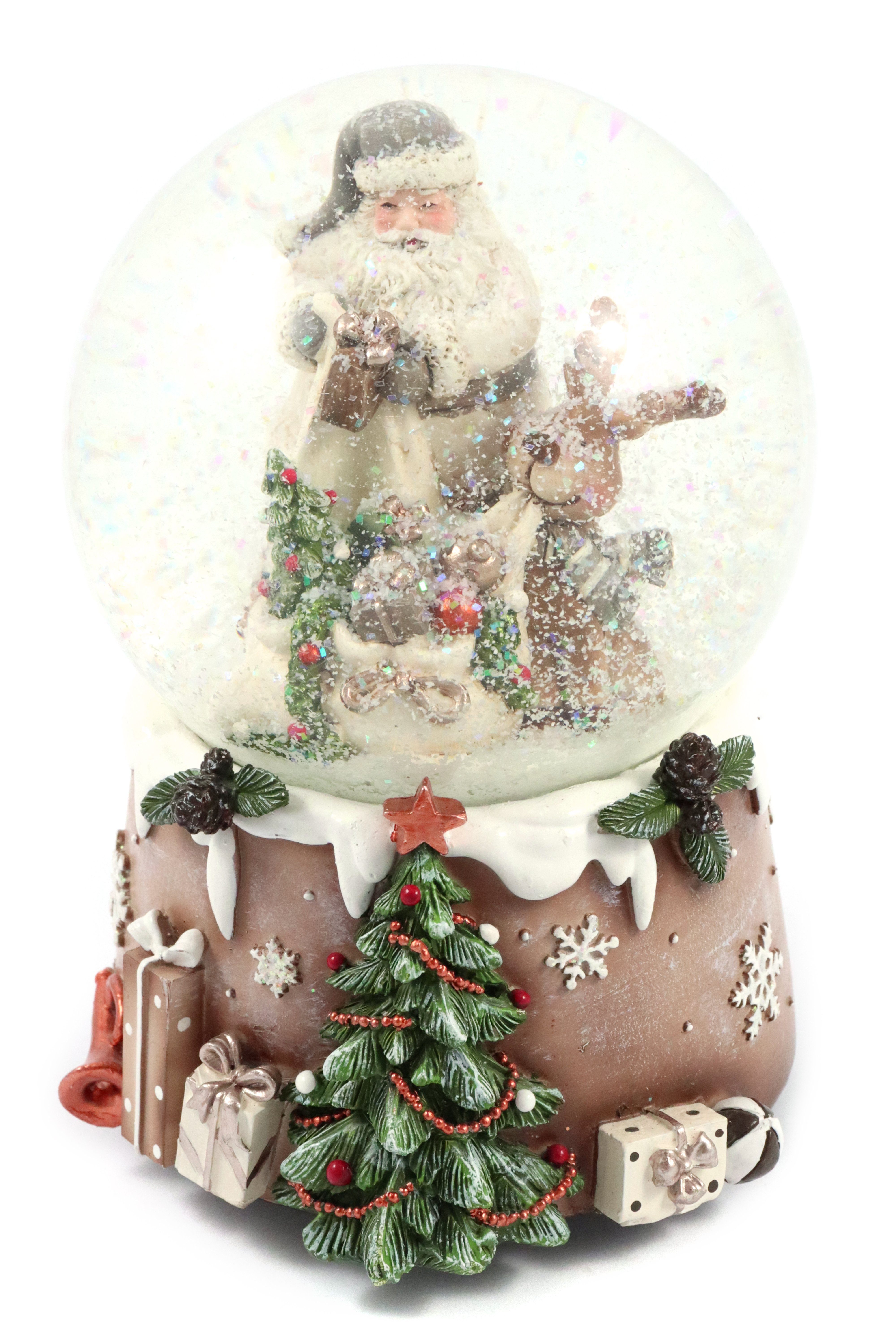 ELLUG Schneekugel Schneekugel mit Spieluhr zum Aufziehen grau-weiß, Schnee& günstig online kaufen