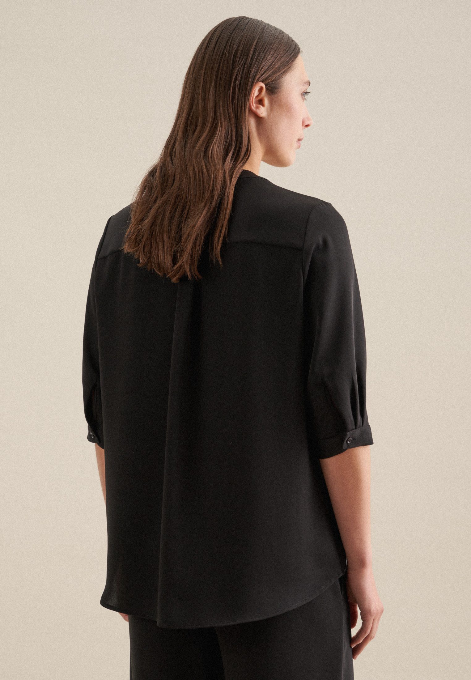 seidensticker Klassische Bluse Schwarze Rose Tunika Uni