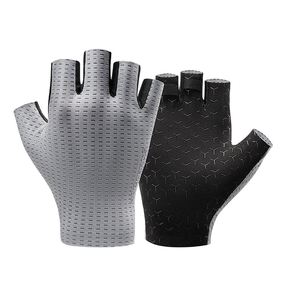 ROCKBROS Fahrradhandschuhe Kurzfingerhandschuhe Radsporthandschuhe Sommerhandschuhe (Spar-Set, 1-St., L) Atmungsaktiv, Silikongriff, Reflexlogo, Kurzfinger