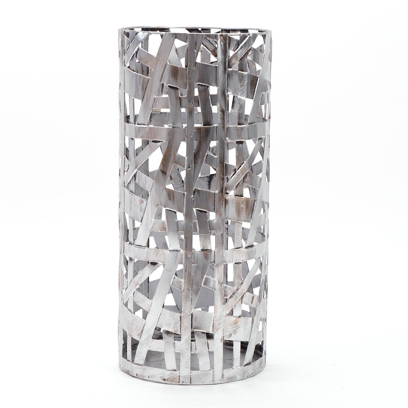 DESIGN DELIGHTS Стойка для зонтиков SCHIRMSTÄNDER "CHICAGO", Metall, antik-silber, 50 cm, Flechtmuster