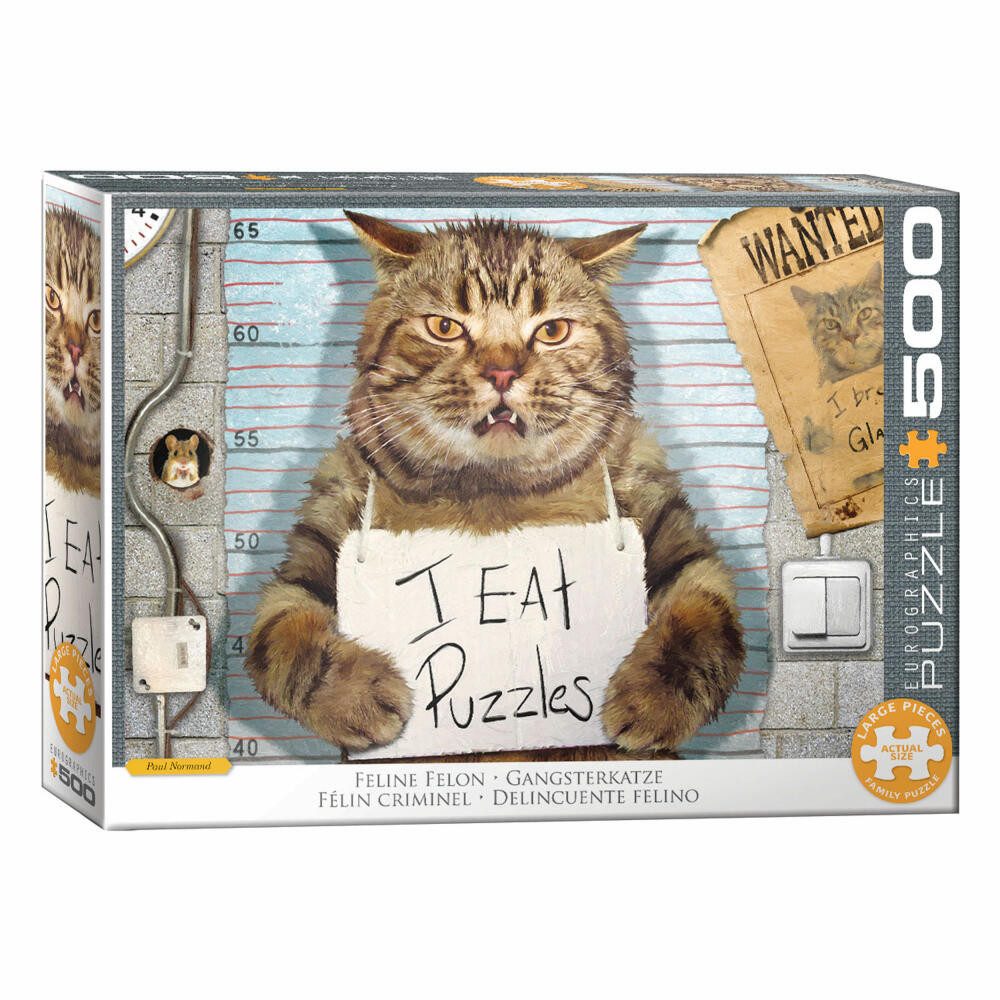 EUROGRAPHICS Puzzle Gangsterkatze, 500 Puzzleteile