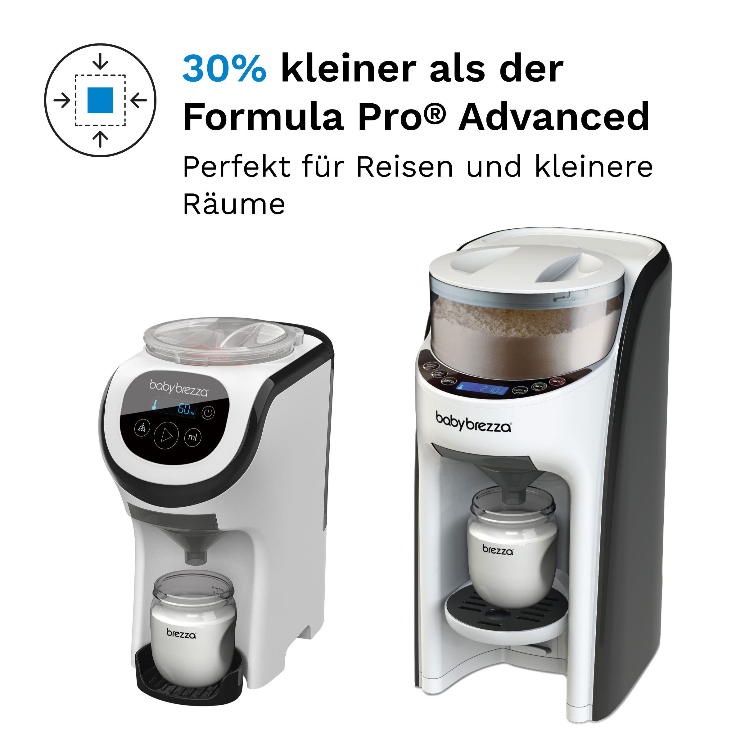 Baby Brezza Babyflaschenwärmer Formula Pro Mini Flaschenzubereiter plus Milchpulvertrichterset