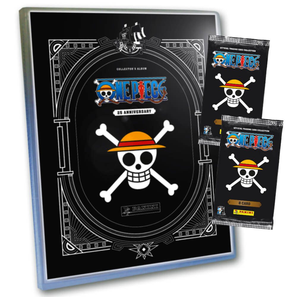 Panini Sammelkarte One Piece Karten - Anniversary Sammelkarten (2025), - 1 Mappe + 2 Booster