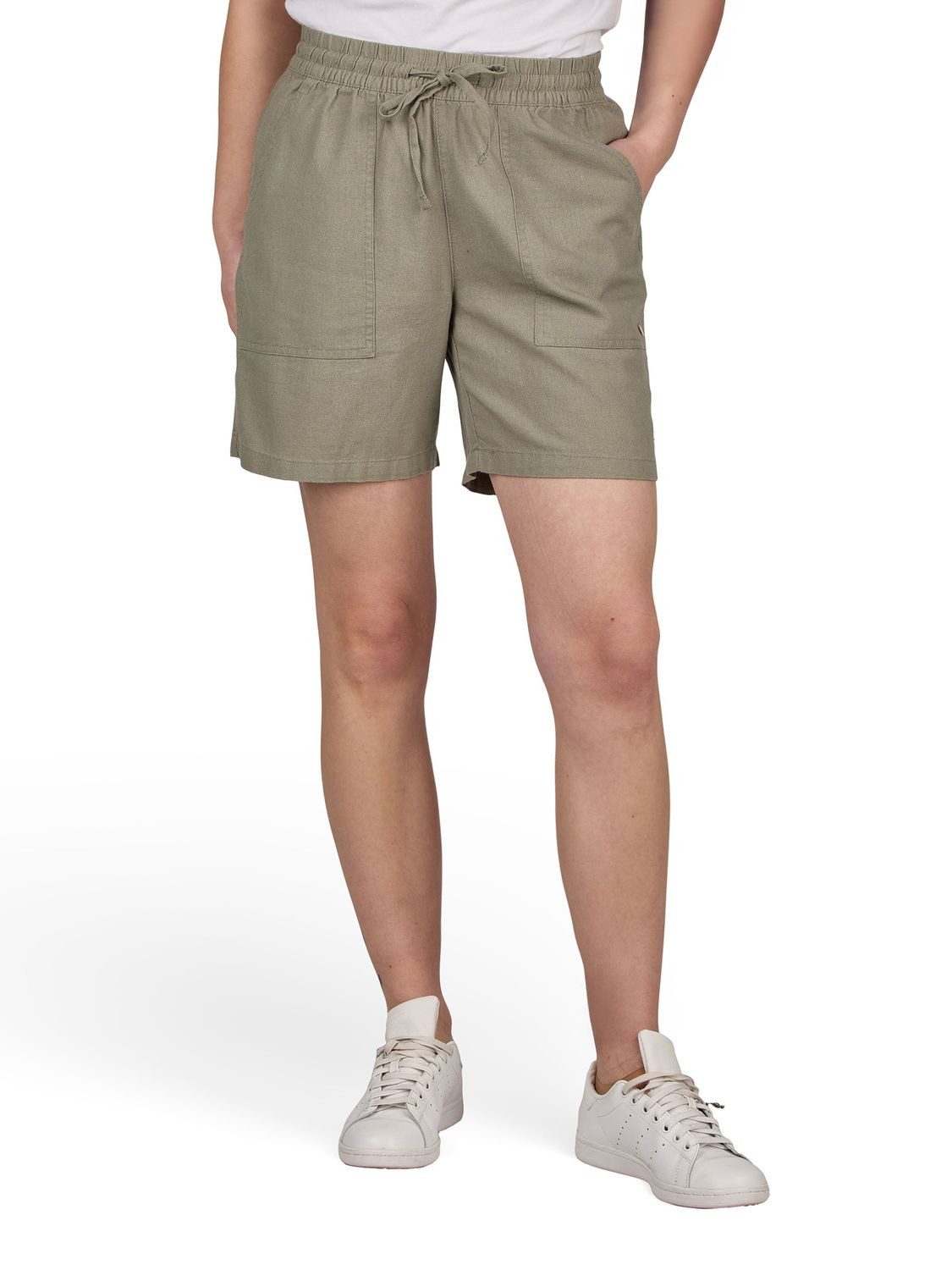 DENIMFY Sweatshorts Damen Leinen Shorts DFAlessia Regular Fit Leinenshorts mit Kordelzug